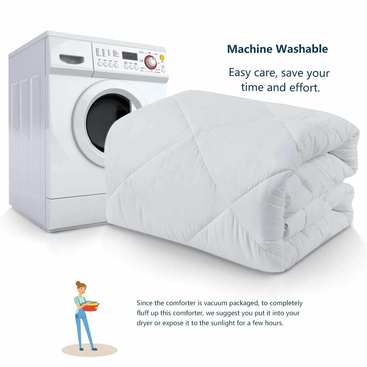 CozyLux Kołdra 200 x 220 cm na 4 pory roku, kołdra z mikrofibry 300 g/m², całoroczna kołdra 220 x 200 cm, biała, super miękka poszewka, koc do spania, oddychająca 200 x 220 cm, biała