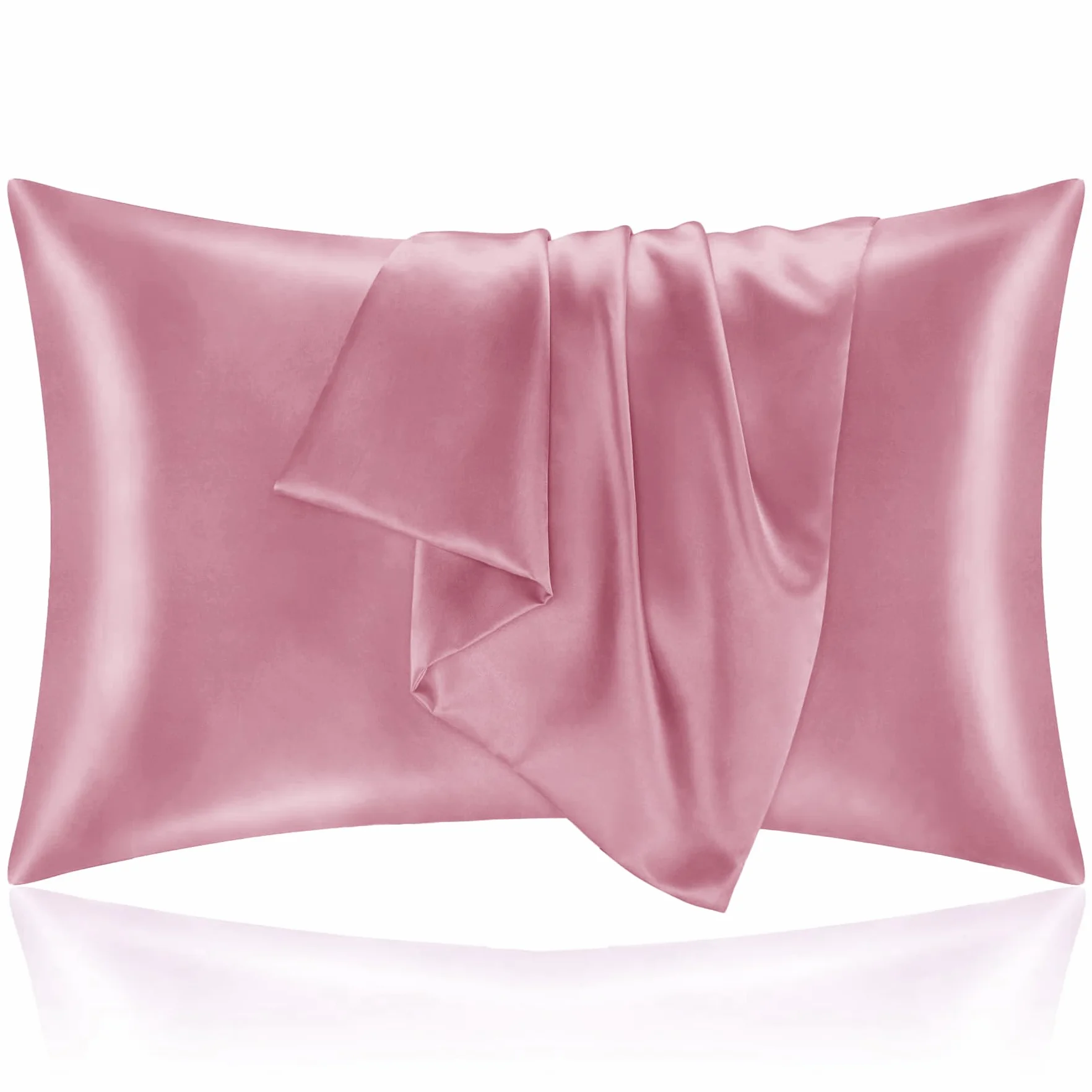 Poszewka na poduszkę 40 x 70 cm satynowa poszewka na poduszkę - Jedwabista poszewka chroni skórę i włosy - OEKO-TEX - Super miękka i hipoalergiczna - 2-częściowa poszewka na poduszkę z zamkiem