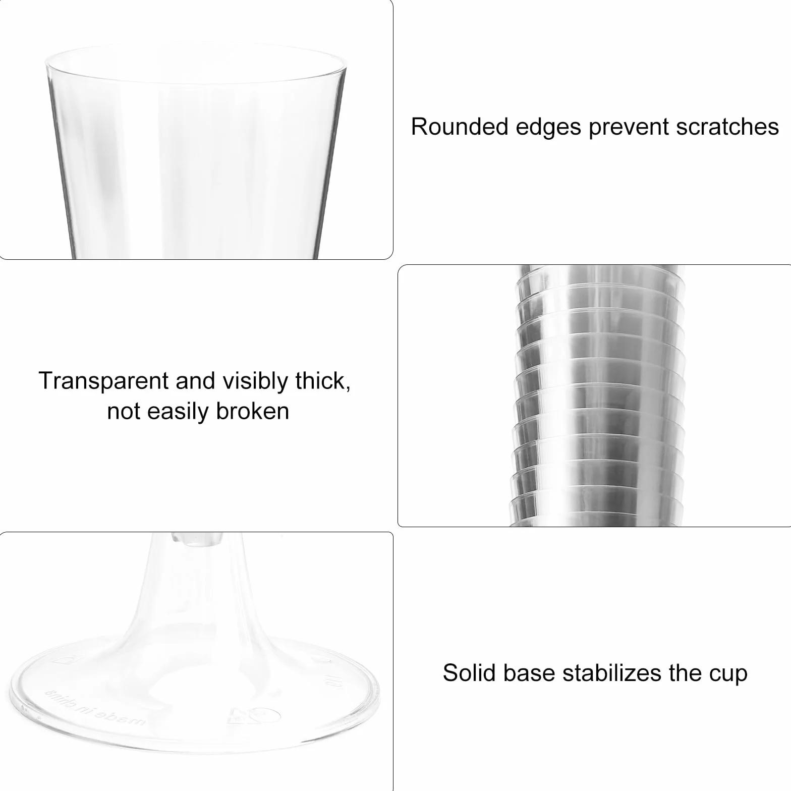 APOMOONS 25 sztuk plastikowych kieliszków do szampana, 150 ml, przezroczyste plastikowe kieliszki do szampana, jednorazowe, na wesela, urodziny, imprezy