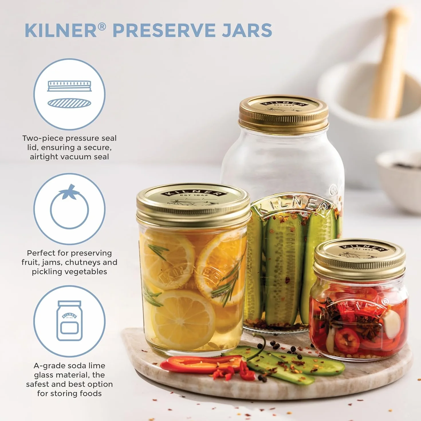 Kilner Szklany słoik na przetwory 0,5 litra