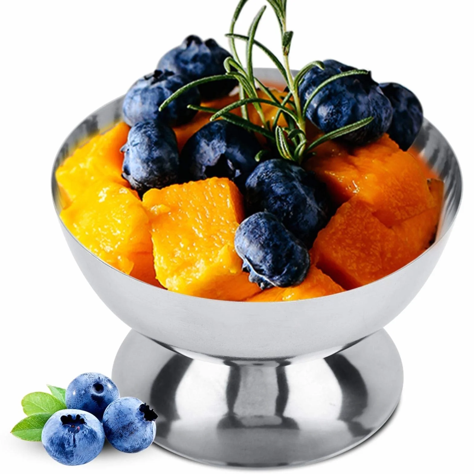 Raguso Kubki do lodów ze stali nierdzewnej sorbet custard serwowanie deserowe miski do sałatek owocowych budyń (krótki)