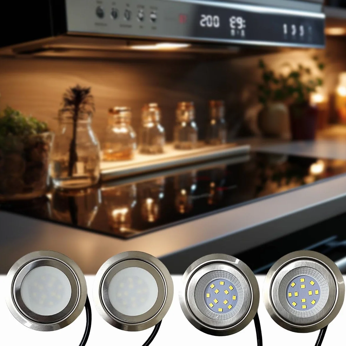 LED kuchenka kuchenna okap kuchenny 55-60mm lampa wentylatora oddymiającego 20W odpowiednik halogenowy DC 12V 220V 1.5W