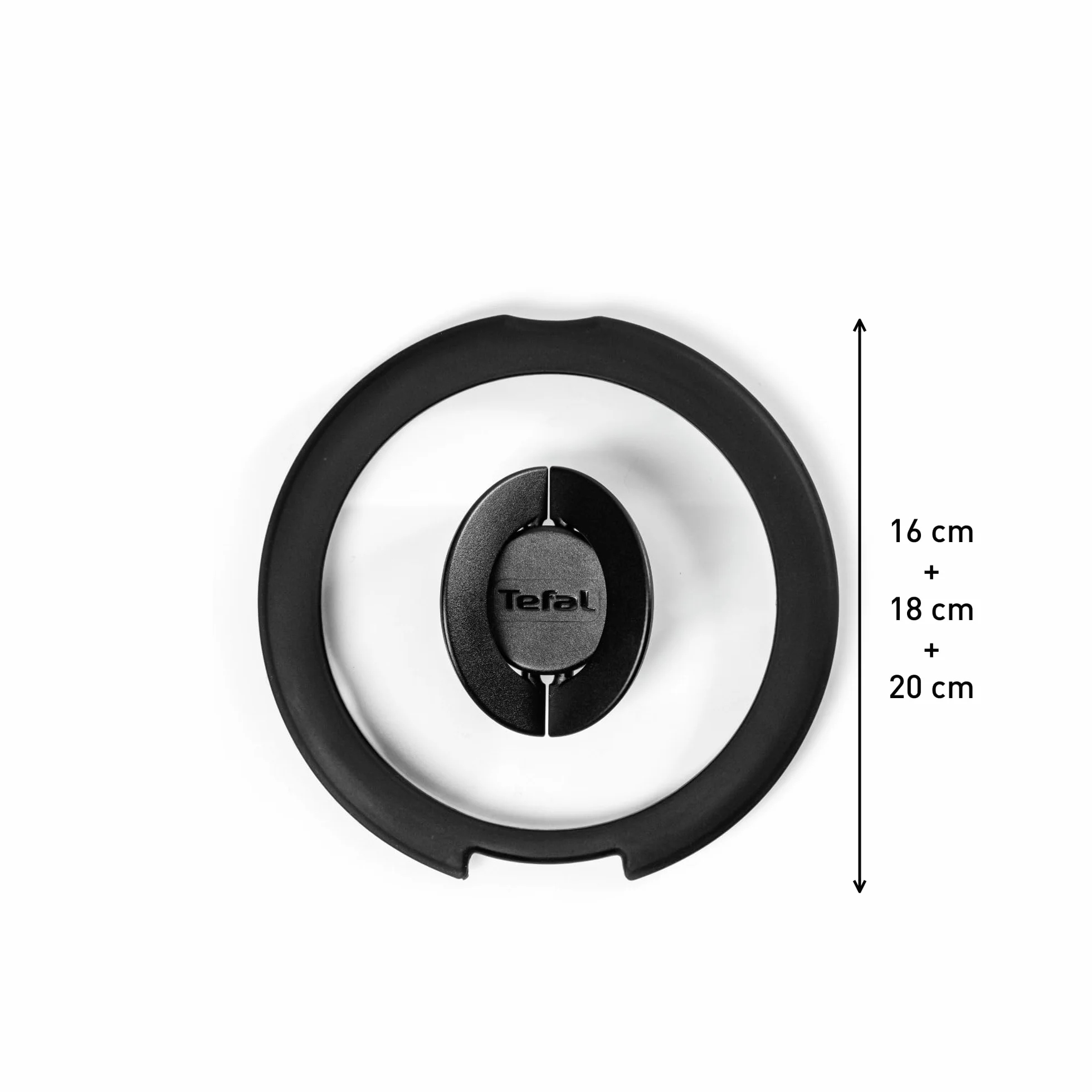 TEFAL Ingenio Zestaw 3 szklanych pokrywek 16 cm 18 cm 20 cm składany uchwyt