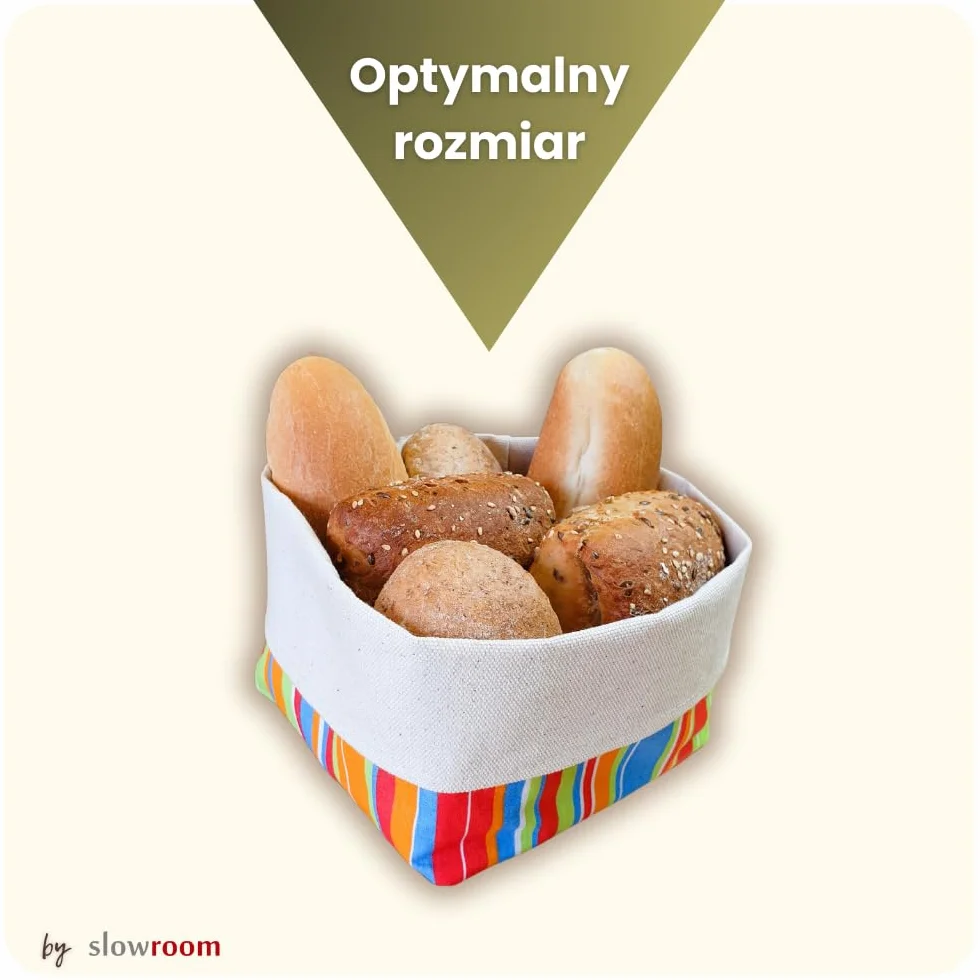 Slowroom Kosz na chleb z materiału 12,5 x 12,5 Dwustronny Kwadratowy z Półlnu Dopasowanie wysokości 8-13 cm Słoneczny