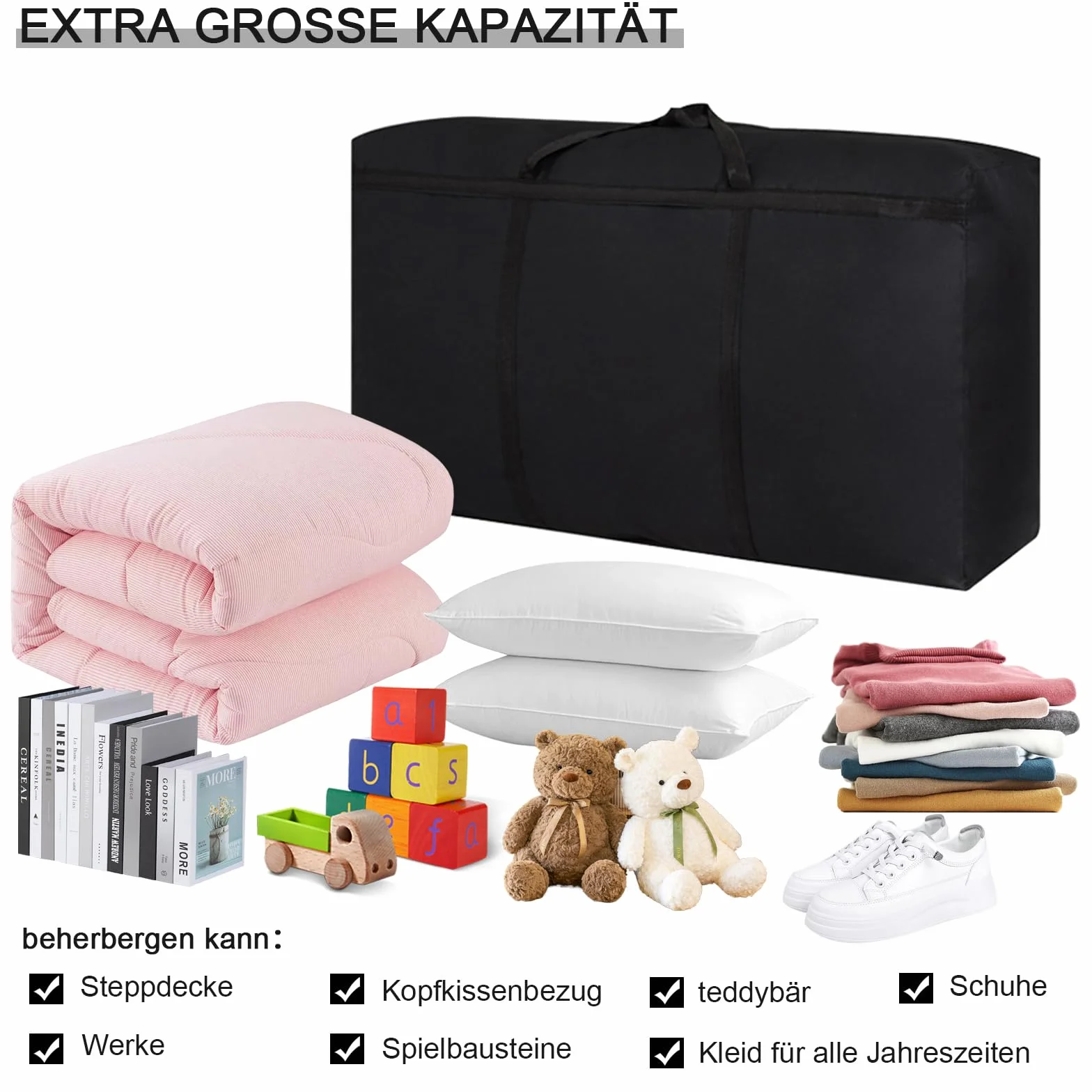 Torba do przechowywania 120 l 600D czarna na kemping pościel