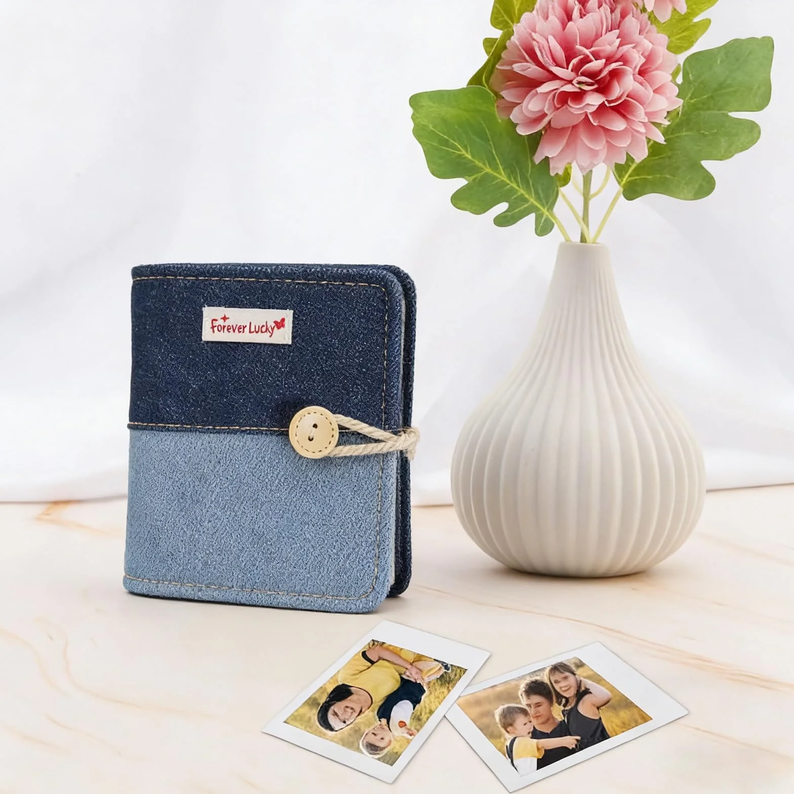 40 kieszeni, mini album na zdjęcia do filmów 3 x 3", mały album na zdjęcia, album do wkładania, kompatybilny z Fujifilm Instax Mini / Polaroid Z2300 (niebieski)