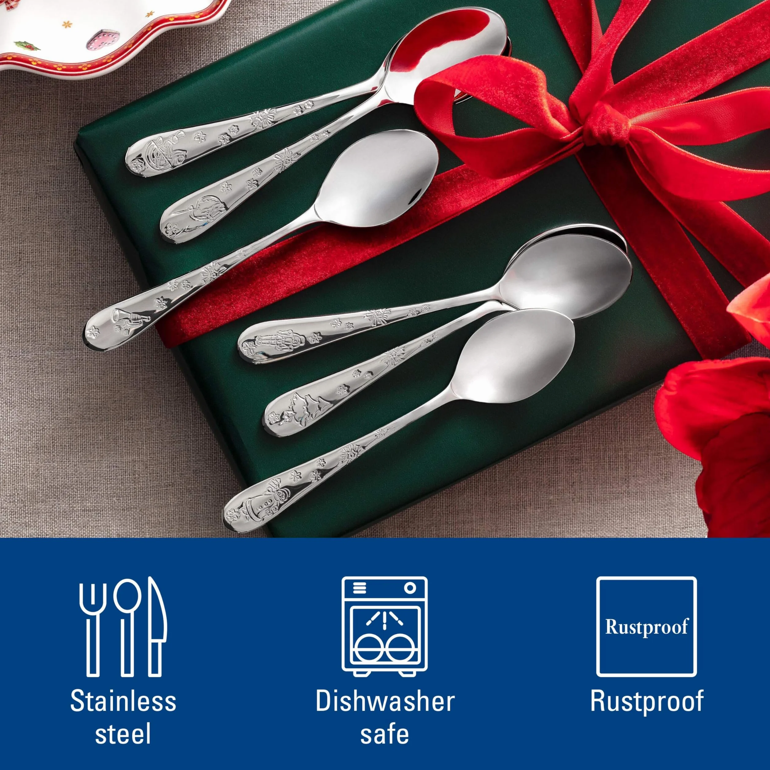 Villeroy & Boch – Toy's Delight zestaw łyżeczek do kawy dla 6 osób, 6 elementów, można myć w zmywarce, nierdzewny, zestaw sztućców, zestaw łyżeczek, zestaw sztućców ze stali nierdzewnej
