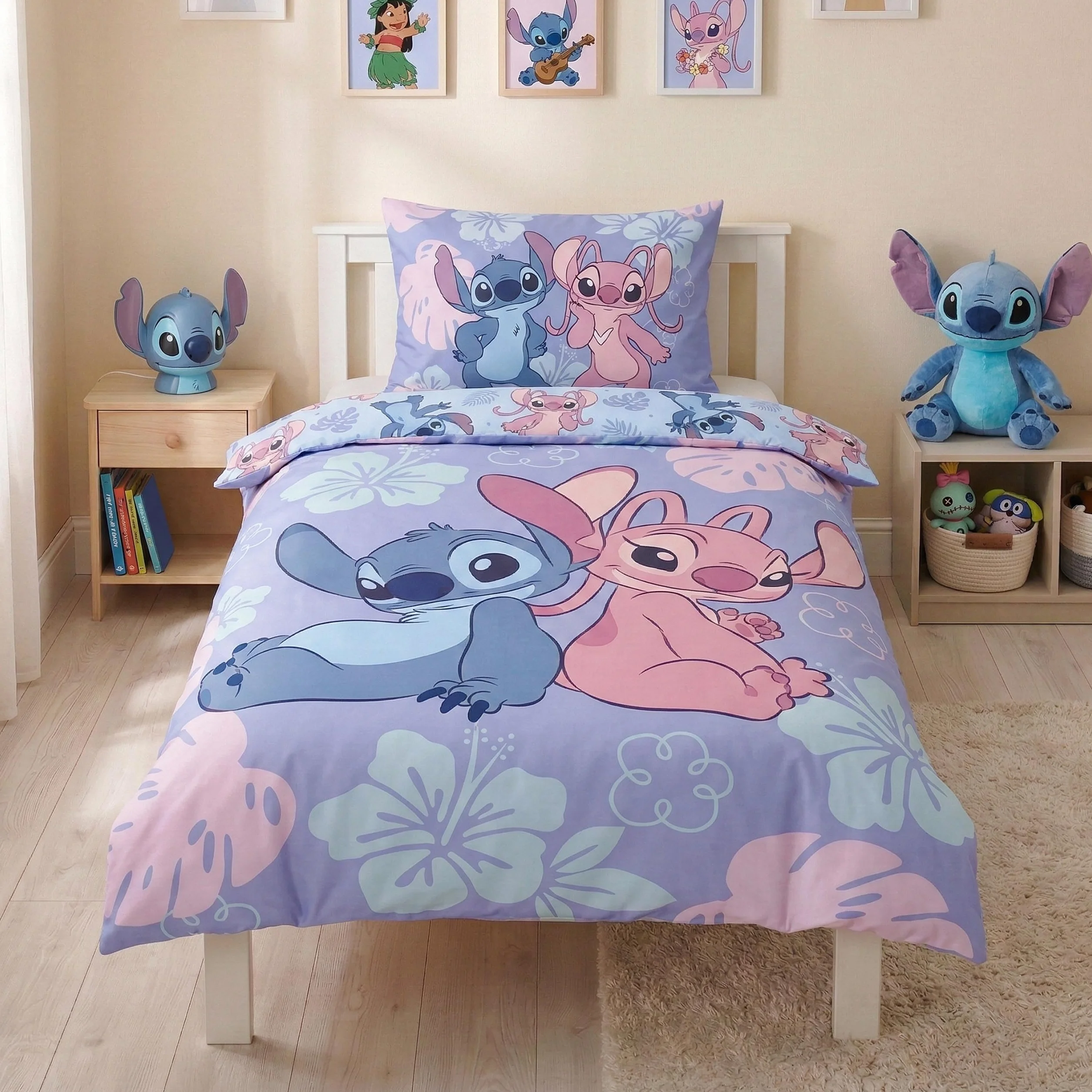 DISNEY Stitch bawełniana pościel dziecięca 140x200cm+70x90cm OEKO-TEX