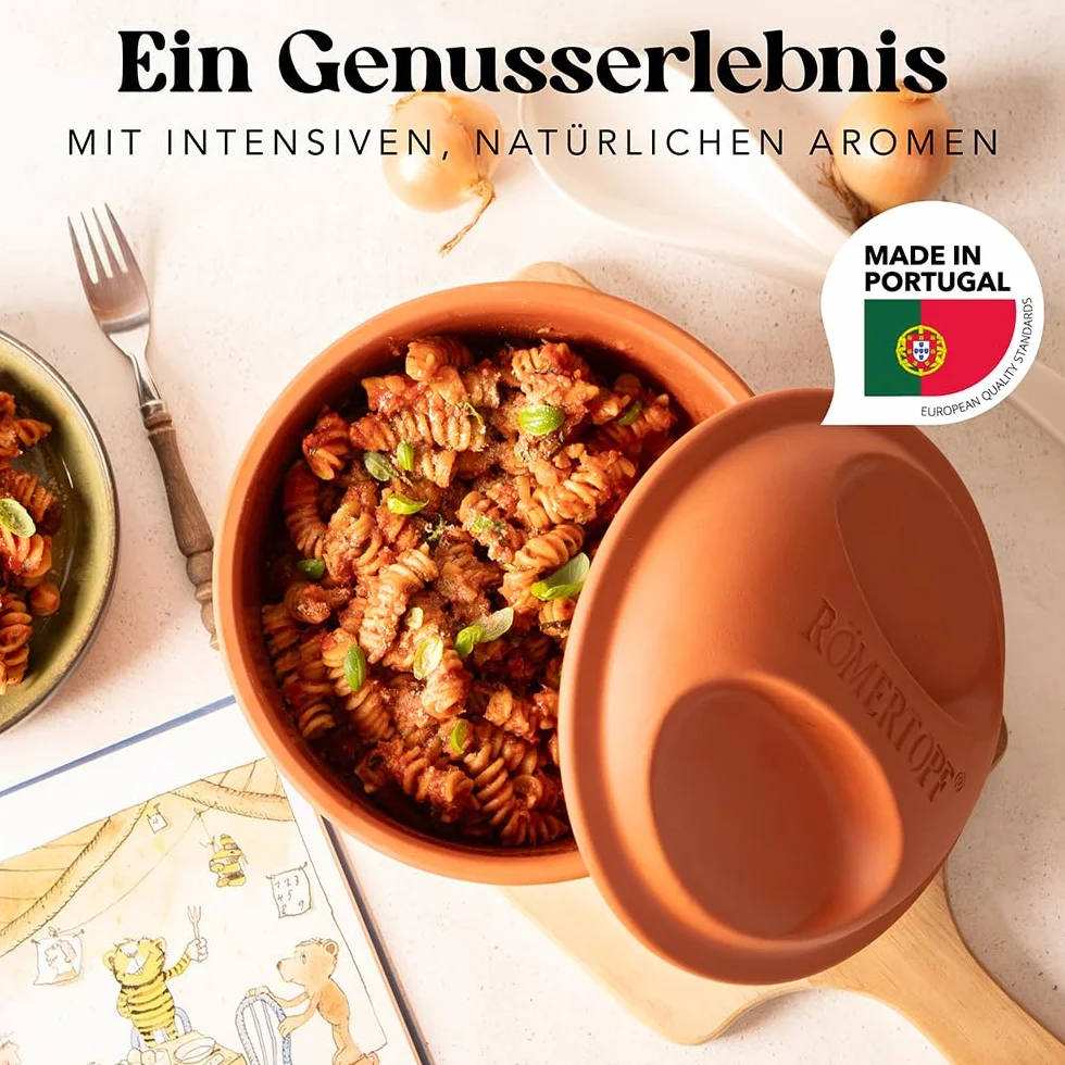 Römertopf Naczynie do Pieczenia, Glina, Ø 22,5, Pojemność 2 kg, Okrągły
