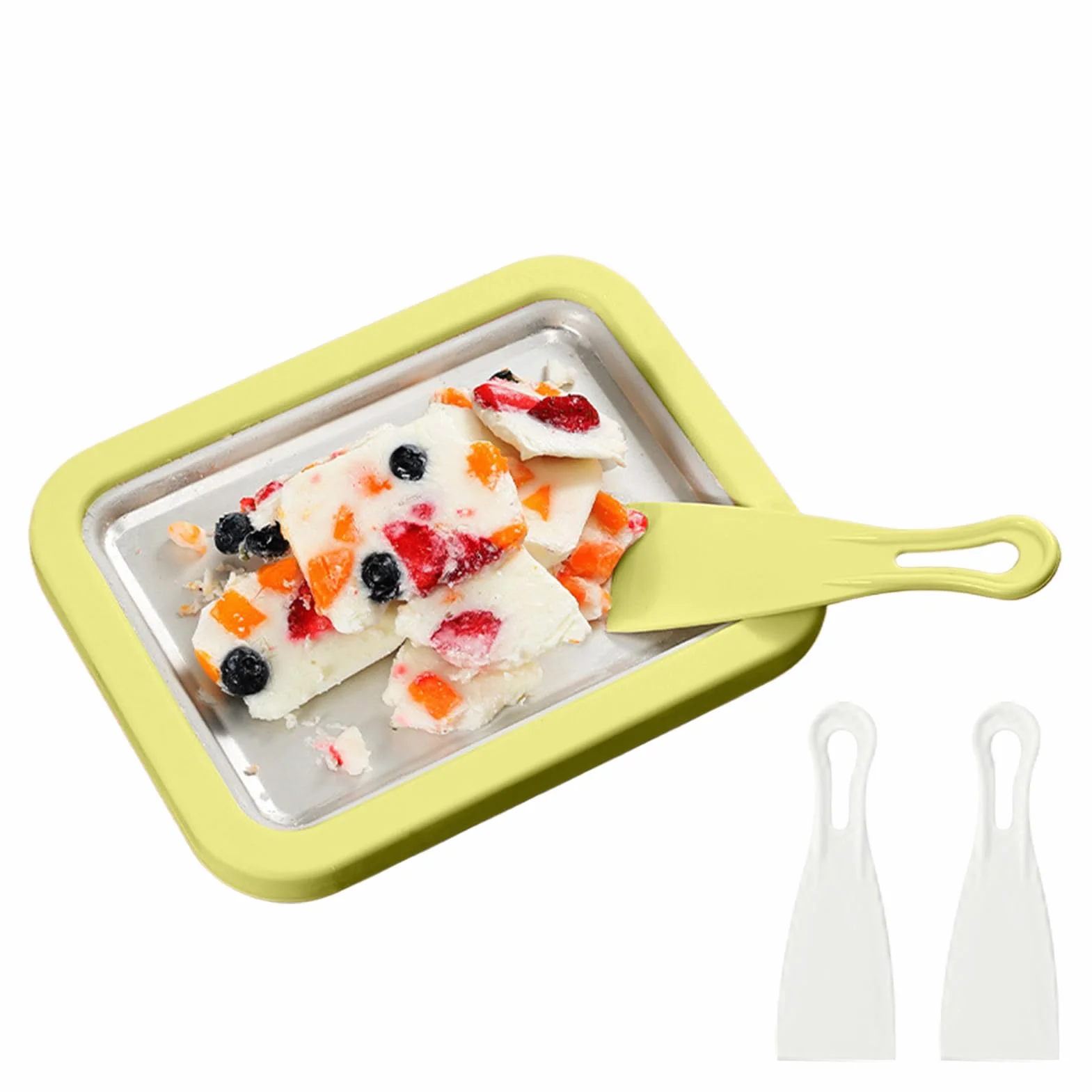 Roll Ice Cream Maker - Homemade Yogurt Rolls Tray with 2 Spatulas