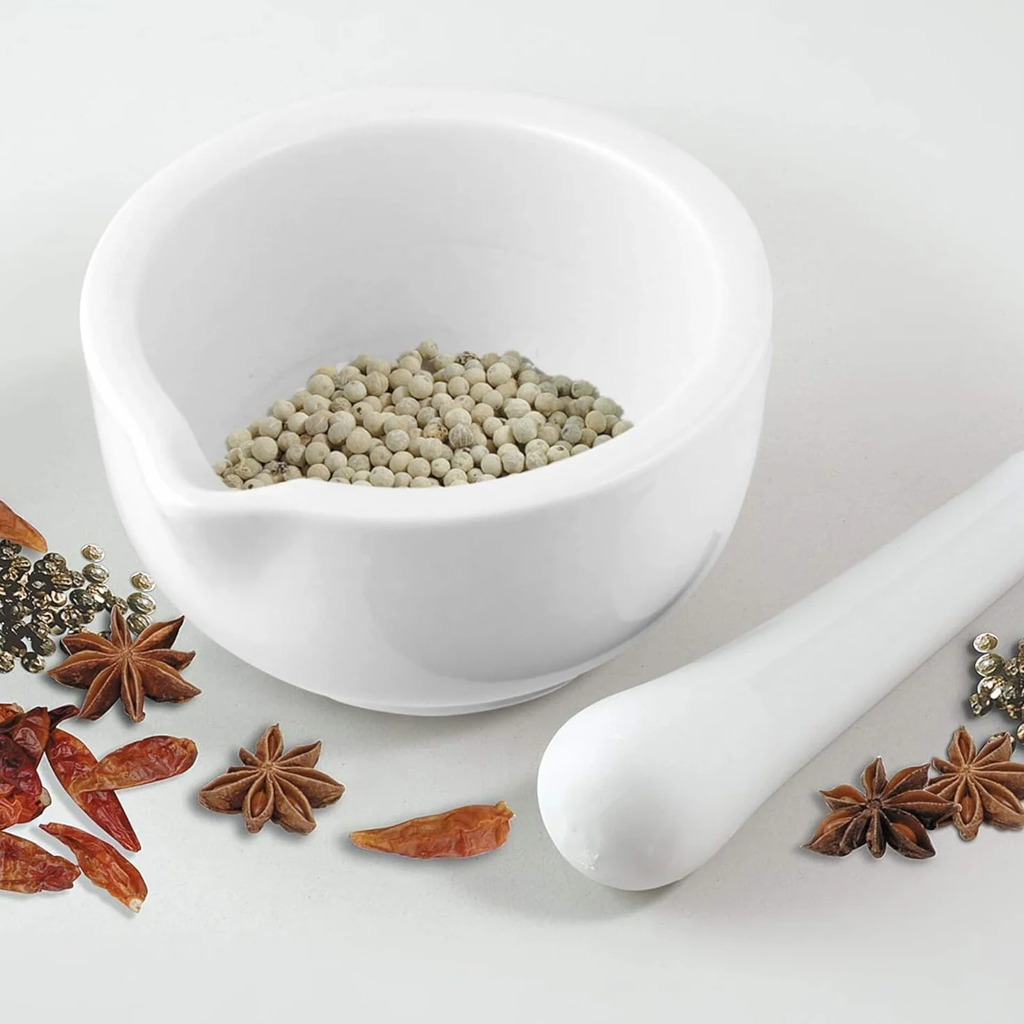 Zestaw moździerza i tłuczka, mały zestaw porcelanowych moździerzy i tłuczka, ceramiczna miska na lekarstwa, moździerz pesto, odpowiedni do domu i laboratorium (100 cm)