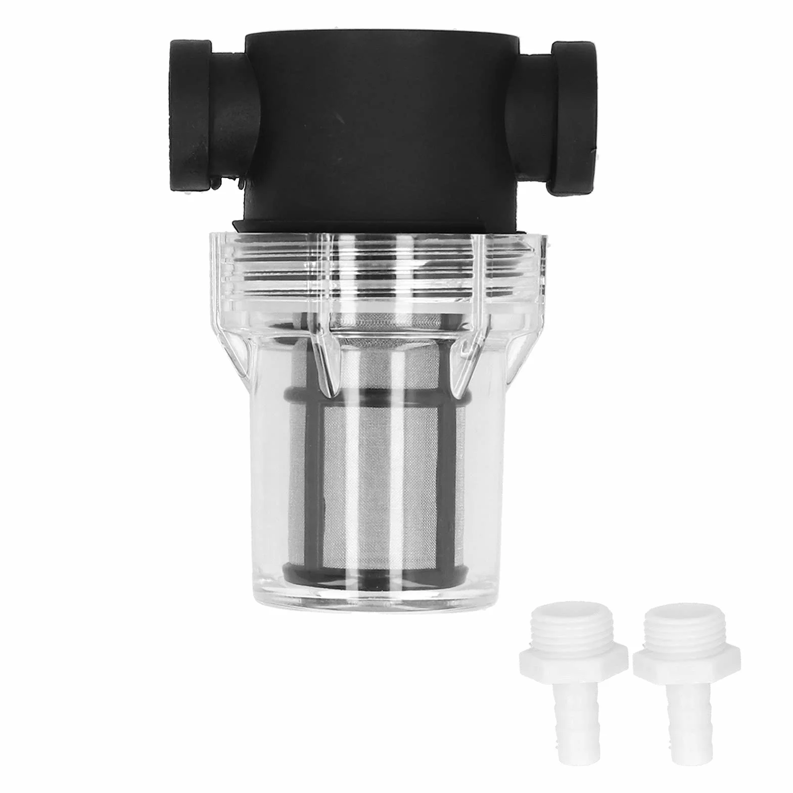 Filtr Siatkowy 3/8" z Króćcem Węża, Profesjonalny Filtr Siatkowy do Wody z Sitem 150 Mikronów / 100 Mesh, Plastikowy Filtr T-Sitko do Piwa 150 Psi do Domowego Warzenia, System Filtrowania Wody i Piwa