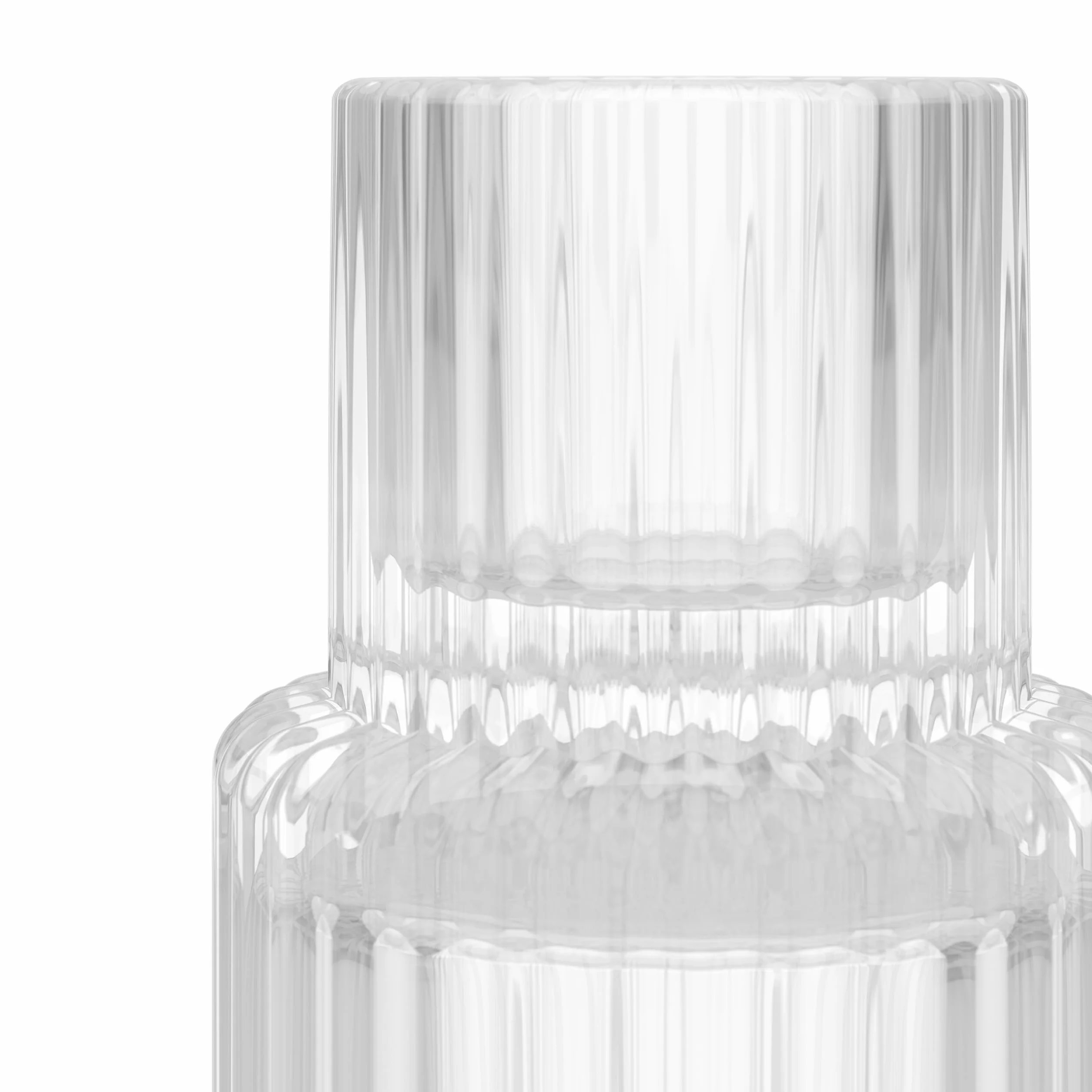 Relaxdays stojak na świece zestaw 20 sztuk szkło żebrowane okrągłe przezroczyste 7x4 cm