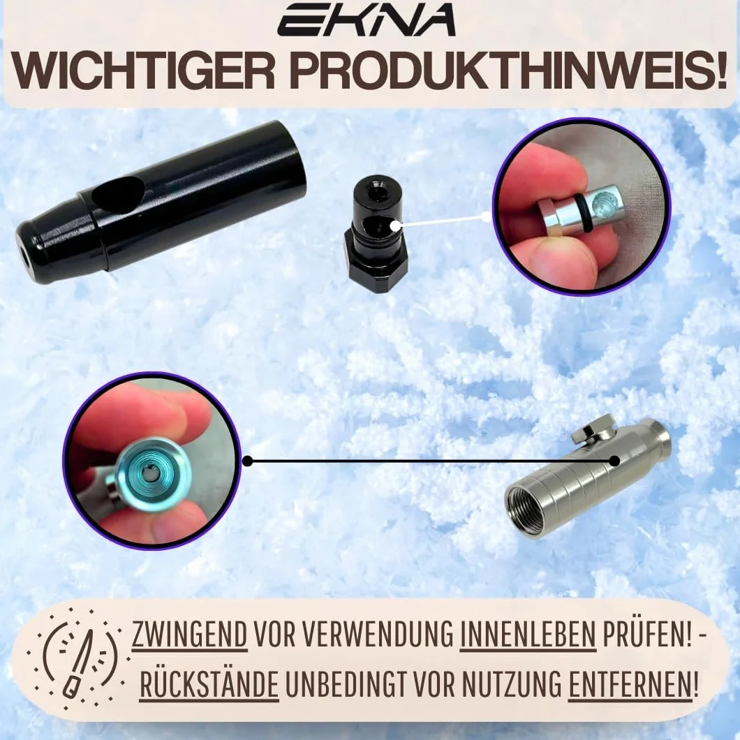 EKNA Dozownik tabaki - różne kolory - Snuff Dispenser Snorter Rocket - dozownik nosa (V1 - czarny), wykonany z materiału