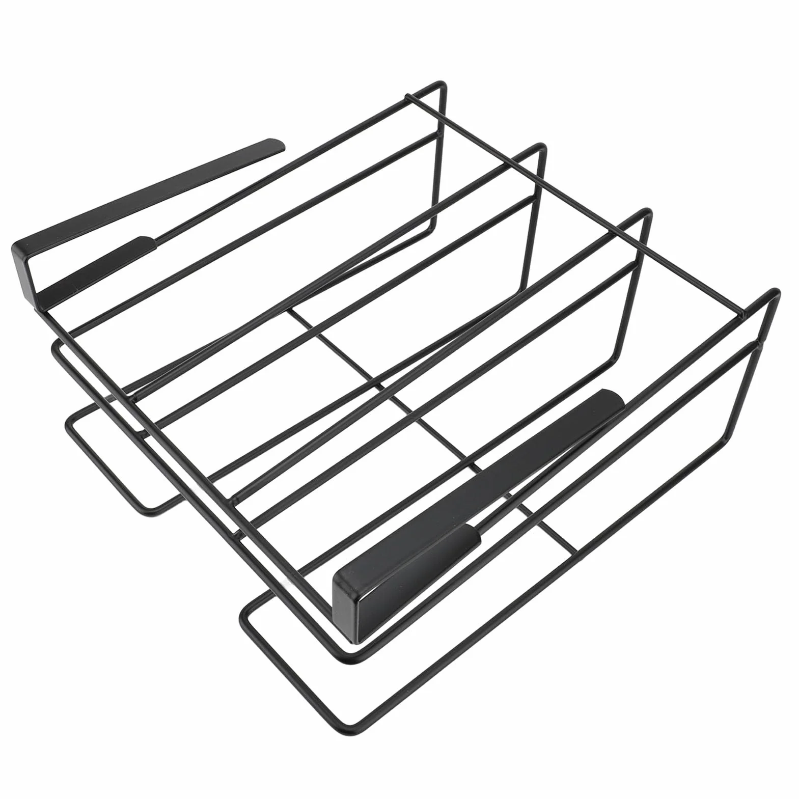 Regał Pod szafką Stal Węglowa Uchwyt na deskę do Krojenia Pod szafką 27 X 30 Cm Bez Wiertarki Warstwowe Przechowywanie Szafek Kuchennych Organizacja na Blacie