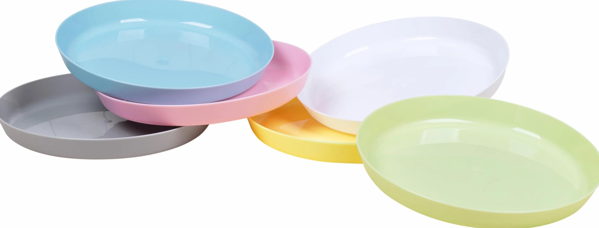 HEKU Talerze wielokrotnego użytku zestaw 6 sztuk pastelowe średnica 18,5 cm PP