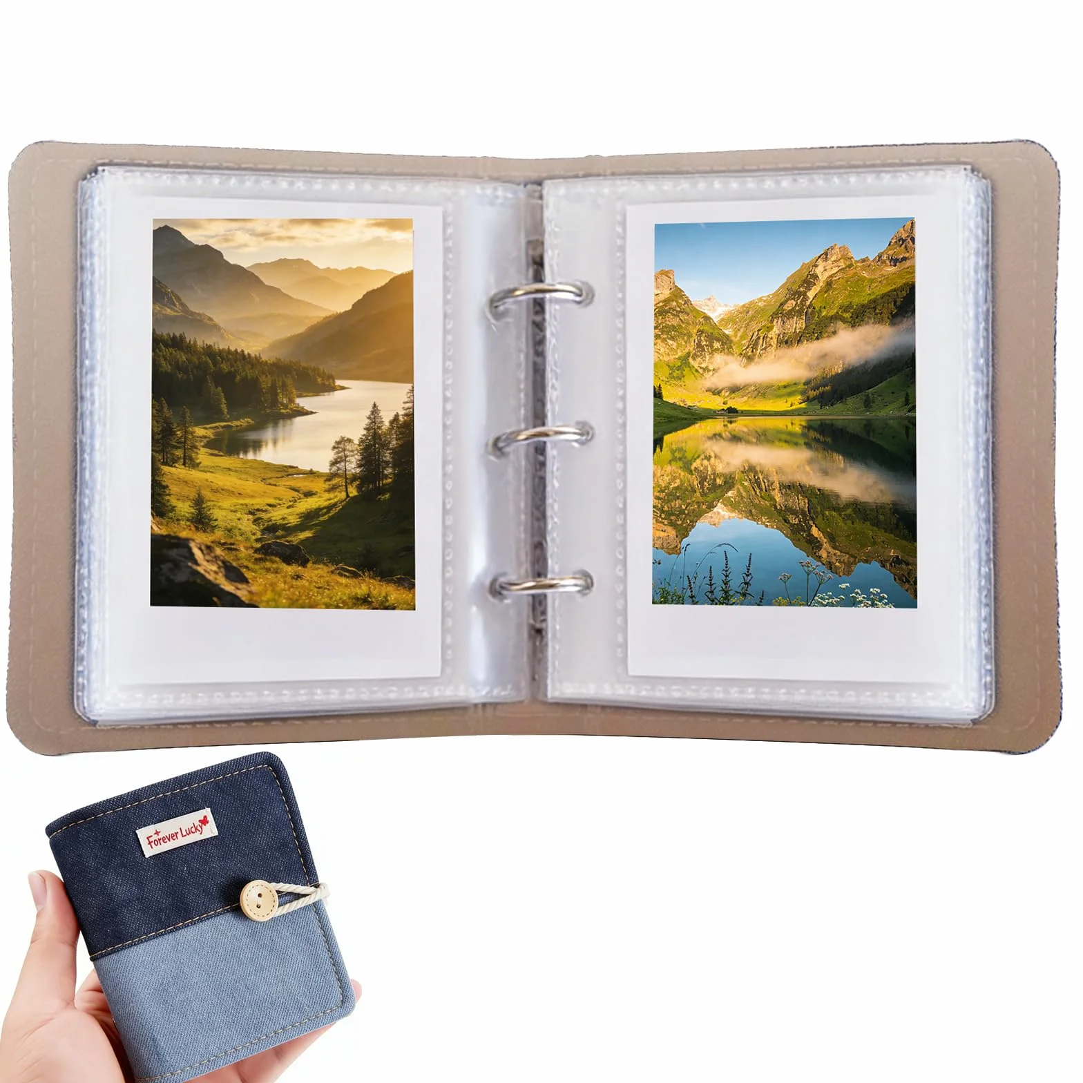 40 kieszeni, mini album na zdjęcia do filmów 3 x 3", mały album na zdjęcia, album do wkładania, kompatybilny z Fujifilm Instax Mini / Polaroid Z2300 (niebieski)