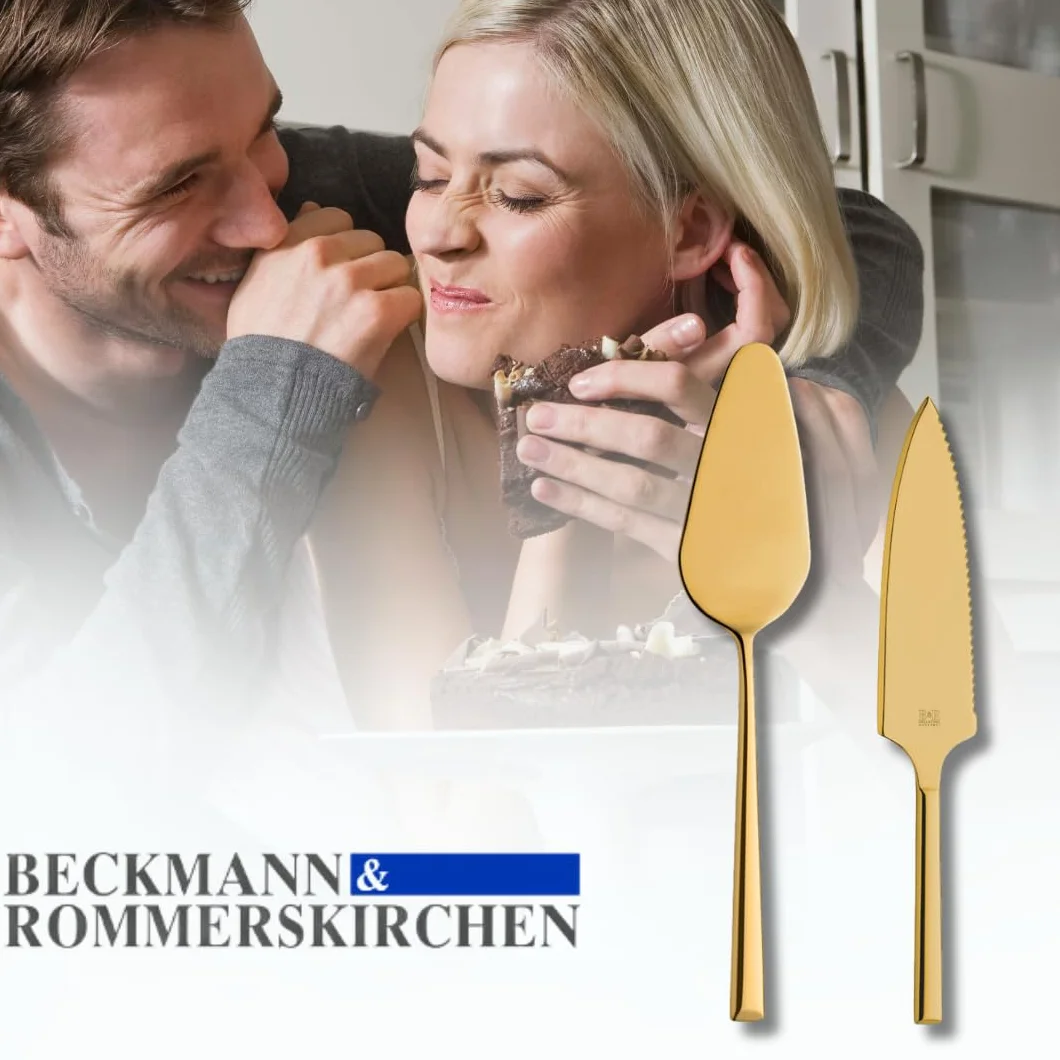 B&R Beckmann & Rommerskirchen 1107 2-częściowy zestaw noży do ciasta, stal nierdzewna, PVD złoty