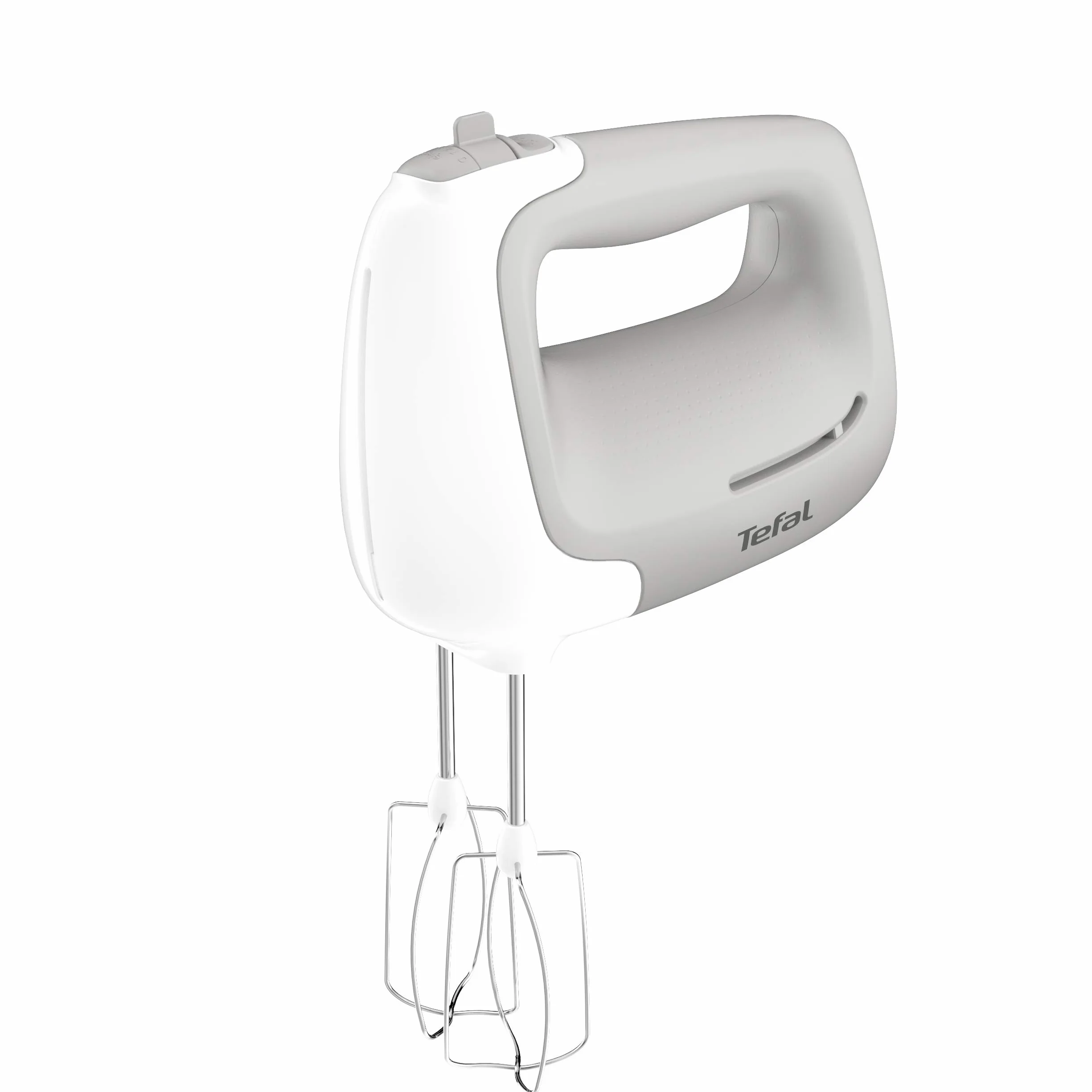 TEFAL HT450B PREP'MIX, mikser ręczny, 450W, 2 trzepaczki, 5 prędkości, 2 haki do zagniatania ciasta, ergonomiczny uchwyt, biały/szary