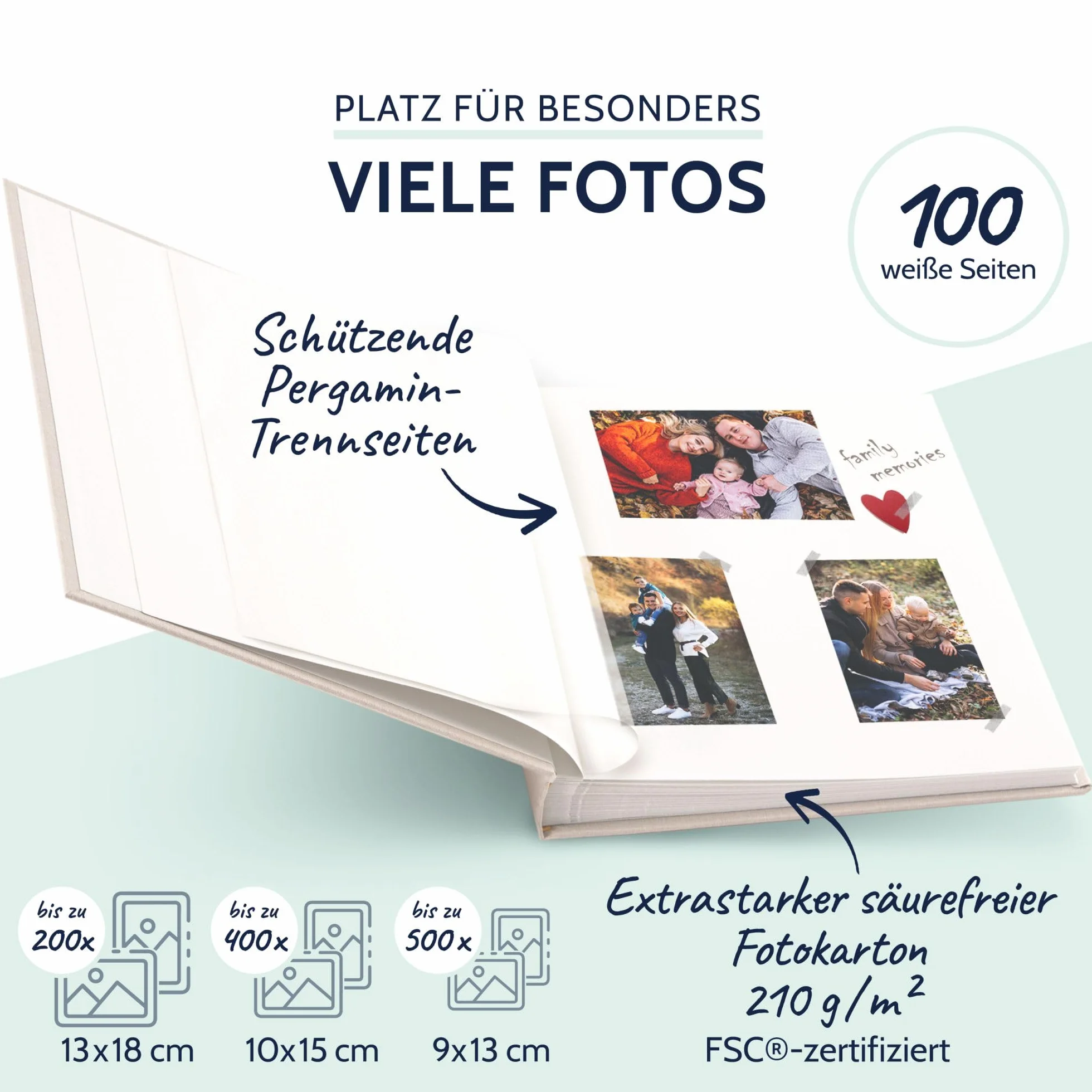 goldbuch 31605 album fotograficzny Summertime Trend 2, fotoksiążka ze 100 białymi stronami z pergaminem, album fotograficzny z lnianą oprawą, do 600 zdjęć, wysokiej jakości papier, beżowy, 30 x 31 cm