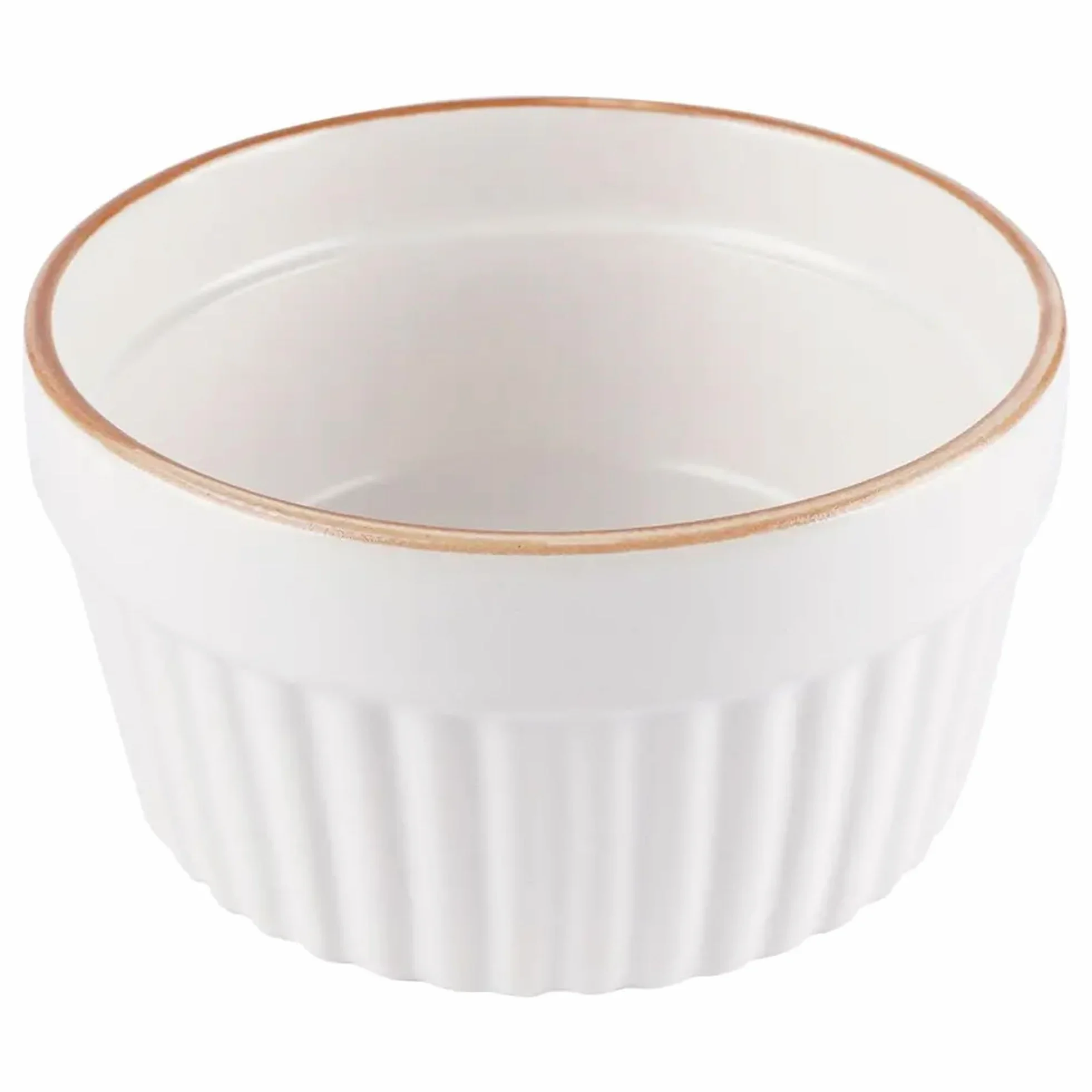 Ramekins Ceramiczny porcelanowy suflet, Crème Brulee, małe naczynia do pieczenia w piekarniku, miski do dipów, sosów, kremu, puddingów, przekąsek, biały, 200 ml, 9 x 5 cm, 2 szt