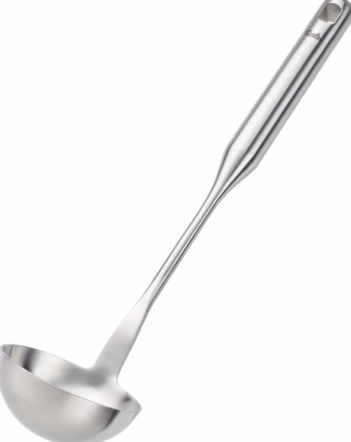 Fissler Essential/łyżka do sosu ze stali nierdzewnej (33,5 cm) do sosów, chochla, chochla do zupy, z oczkiem do zawieszania, nadaje się do mycia w zmywarce