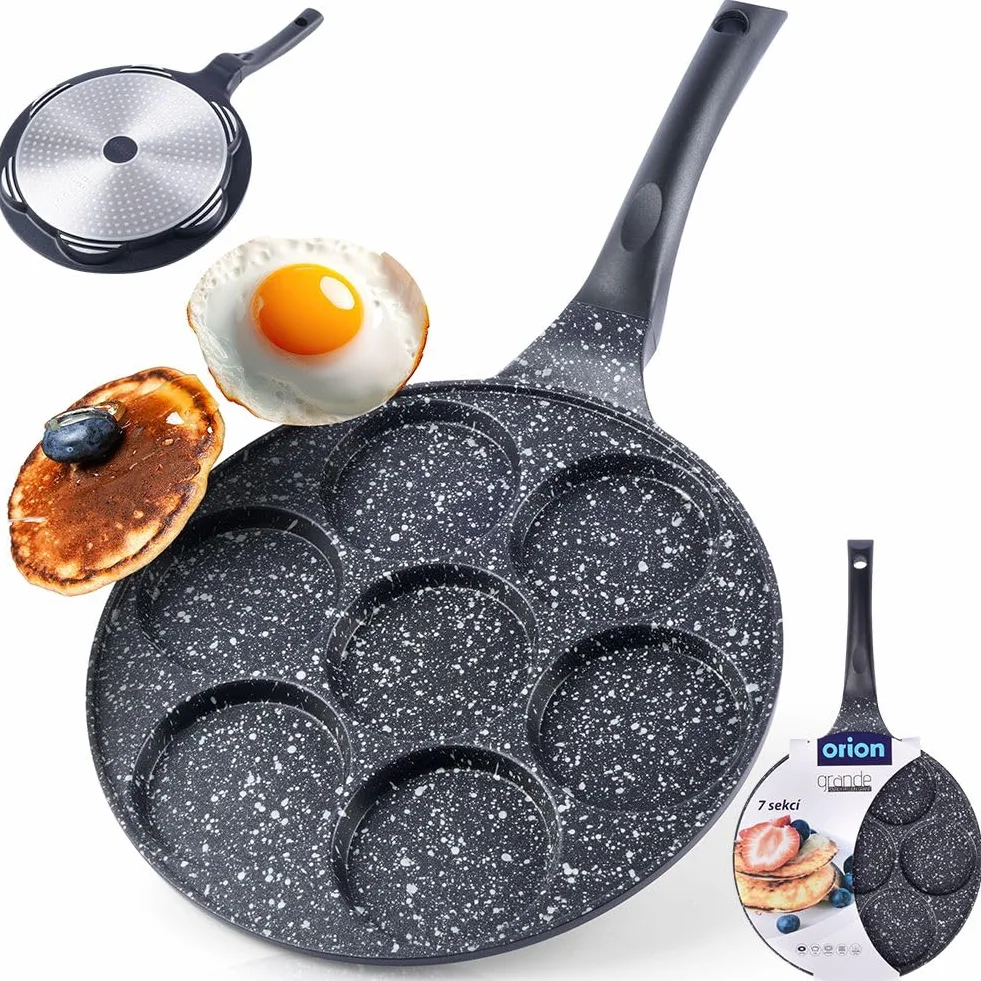ORION Patelnia do jajek sadzonych 7 jajek, naleśników, gazowa, indukcyjna, nieprzywierająca, Ø 27 cm, GRANDE