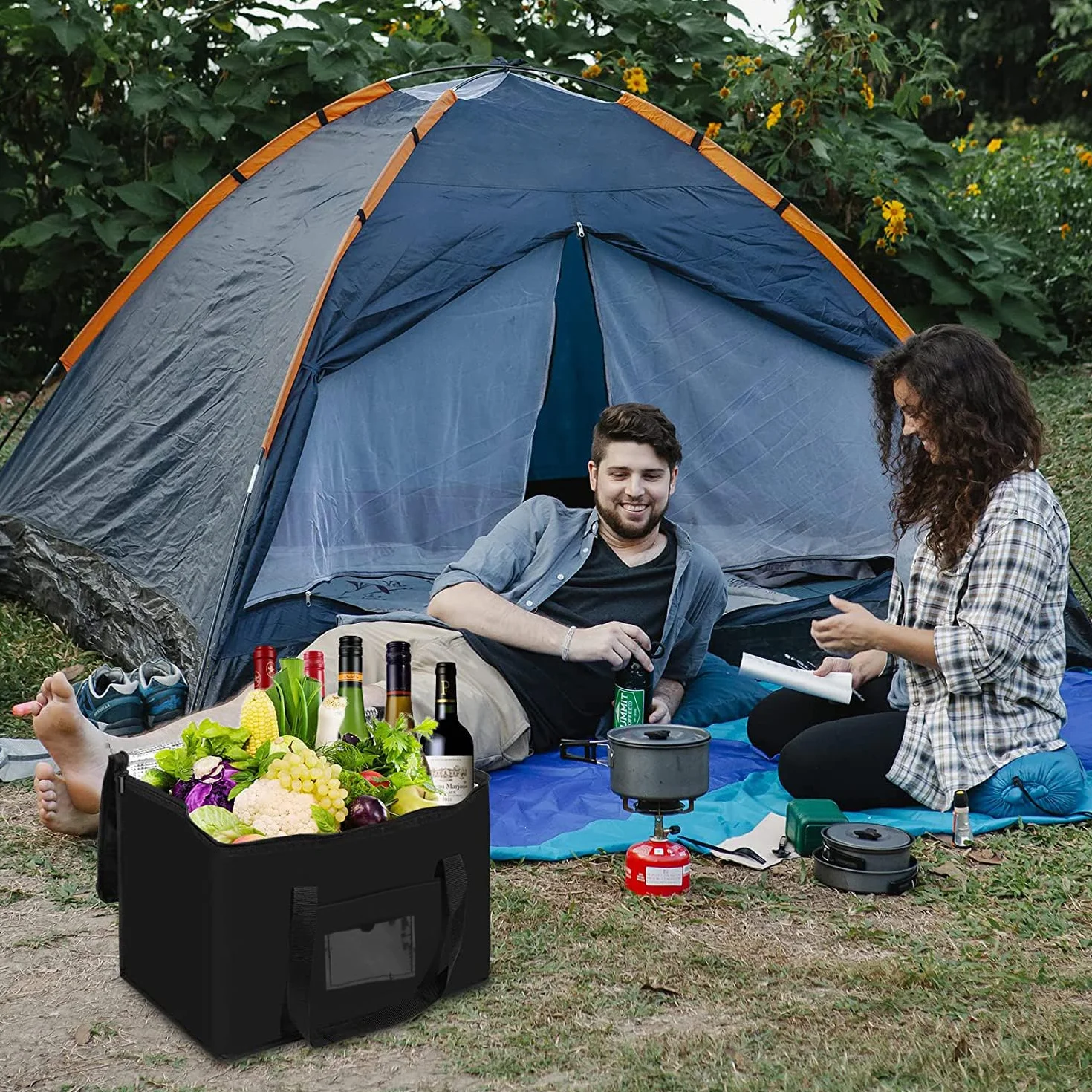 Miękka torba chłodząca, duża torba chłodząca 40 l, torby na zakupy spożywcze, torba piknikowa, termiczna torba do dostawy żywności, torba termoizolacyjna, torba chłodząca na kemping, grill,