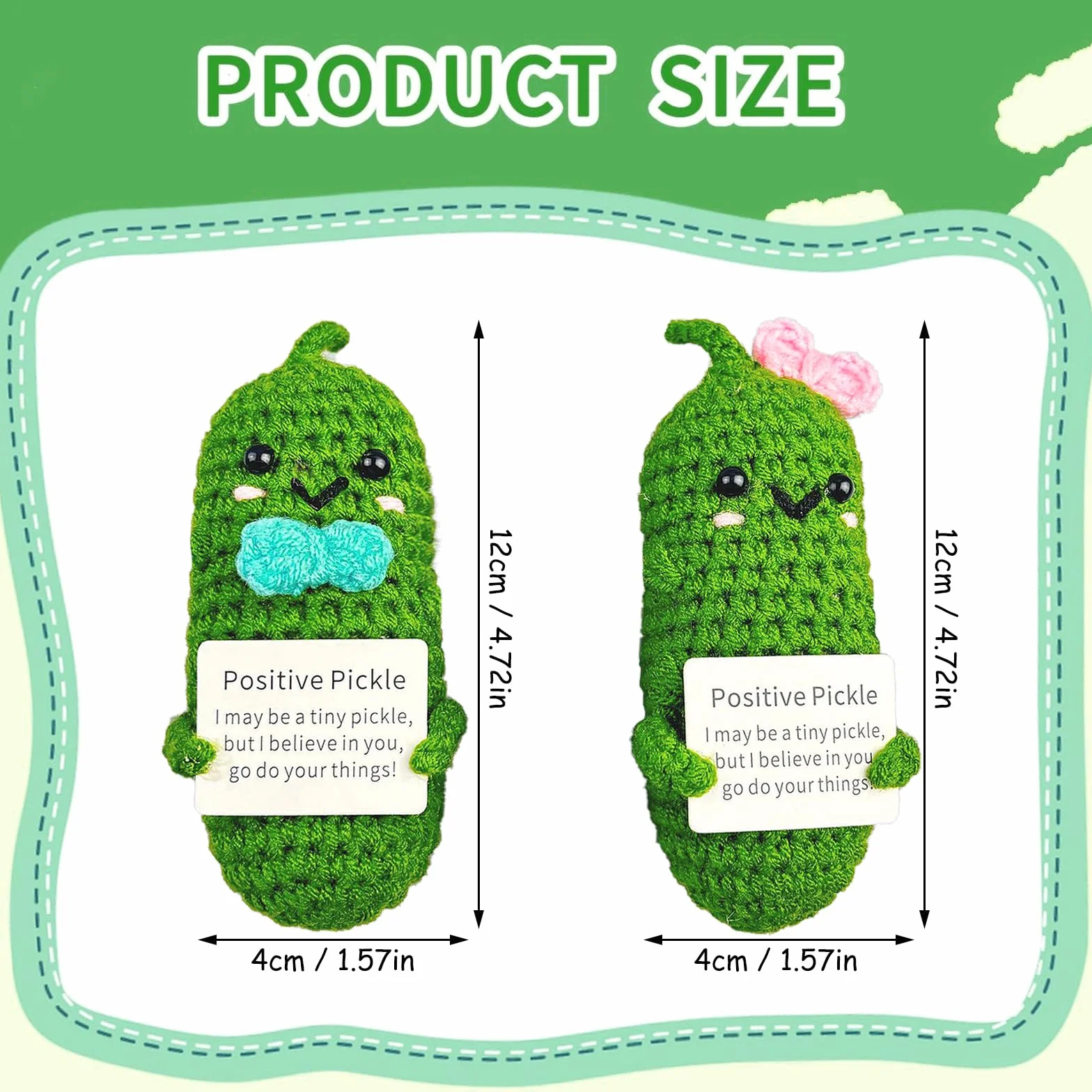 2 szt. Emotional Support Pickle, Mini Potato Positive Zabawna Lalka, Śliczna Mini Pozytywna Ziemniak Lalka Ziemniaków, Kreatywna Wełna Dzianinowa Lalka Ziemniaczana, Śmieszne Prezenty