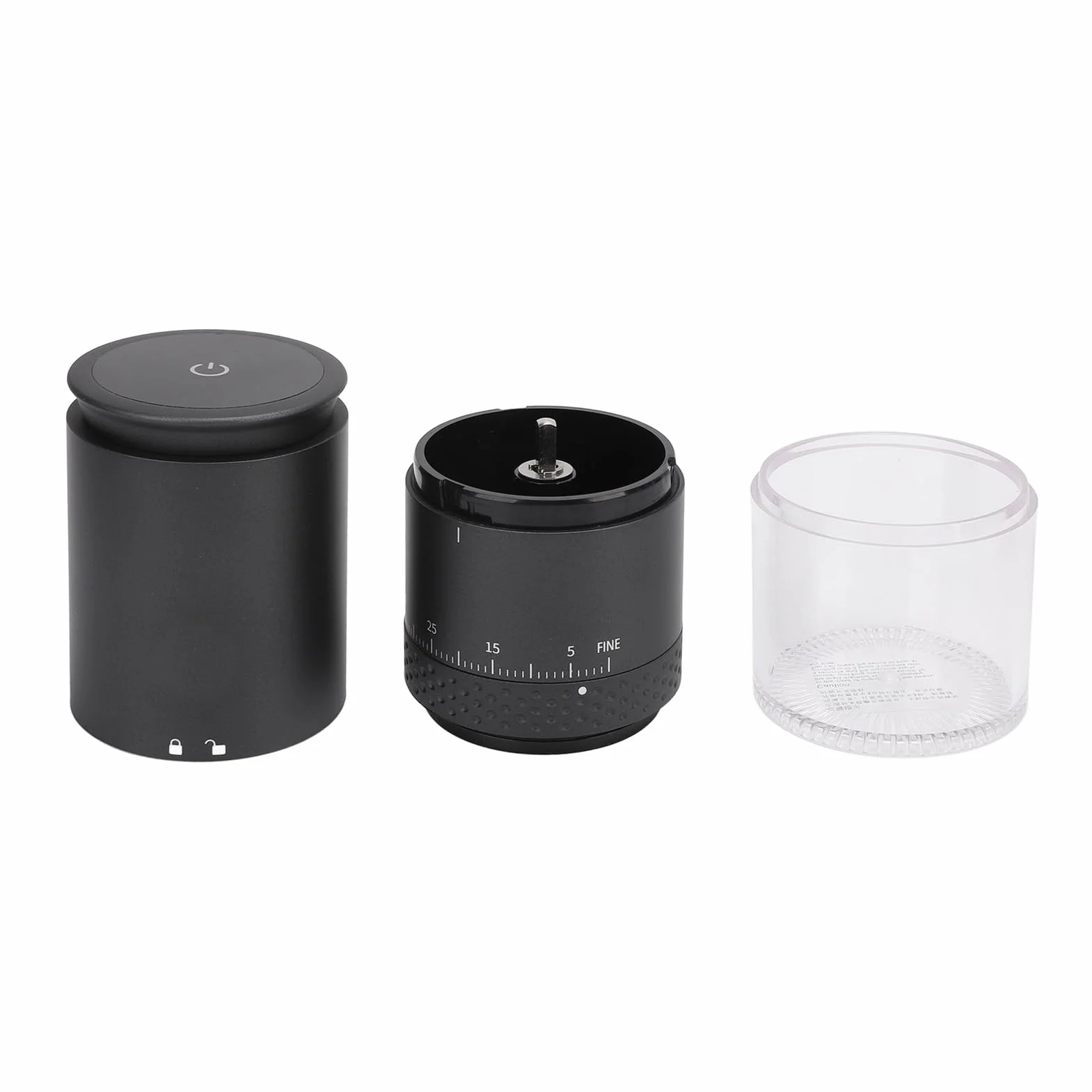 Elektryczny młynek do kawy żarnowy, 110 ml, 38 ustawień, ładowany