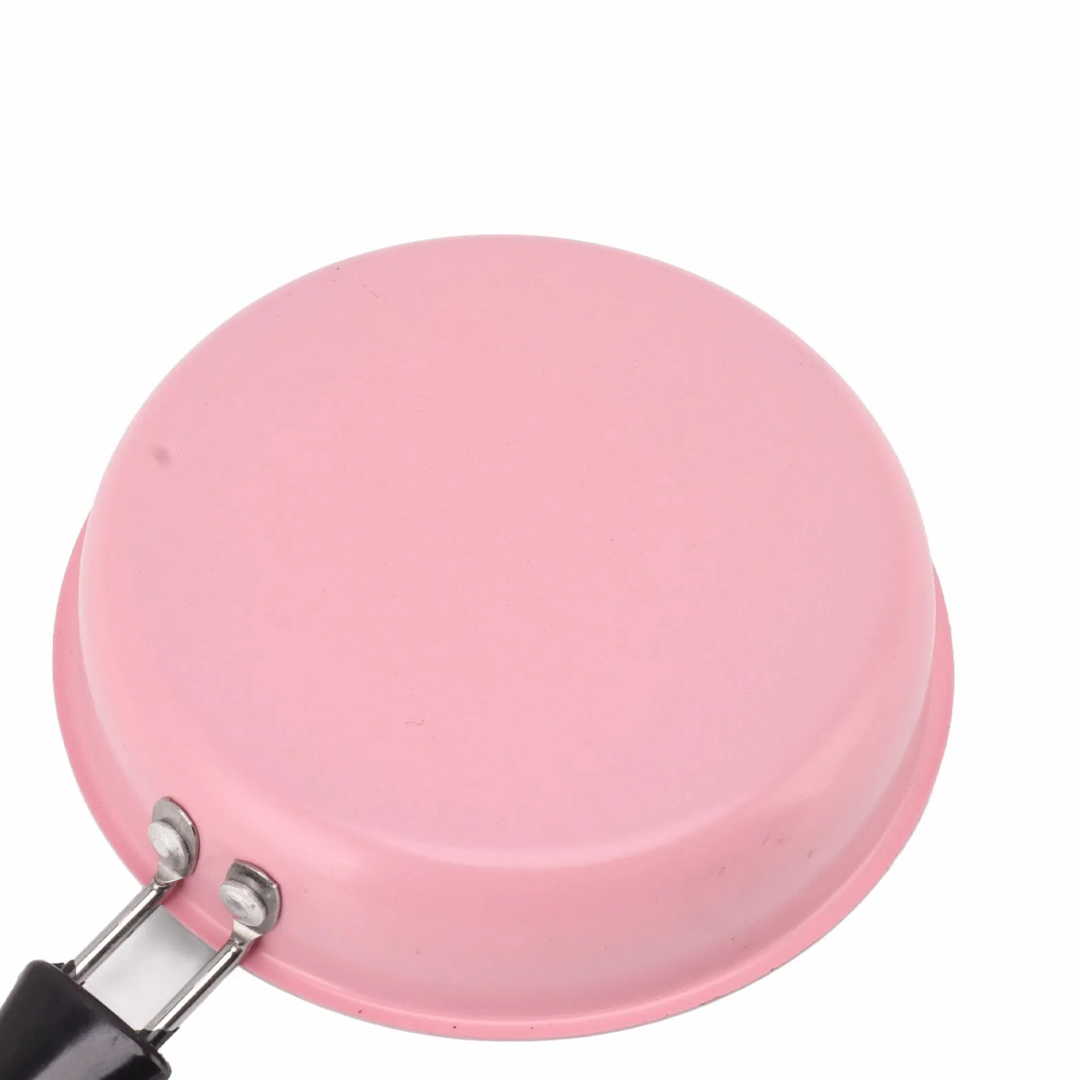 Mini Patelnia, Patelnia na Jajka zapobiegają Trzymaniu Izolacji Cieplnej Długa Rączka 12 Cm ze Stali Nierdzewnej do Domu (Różowy)