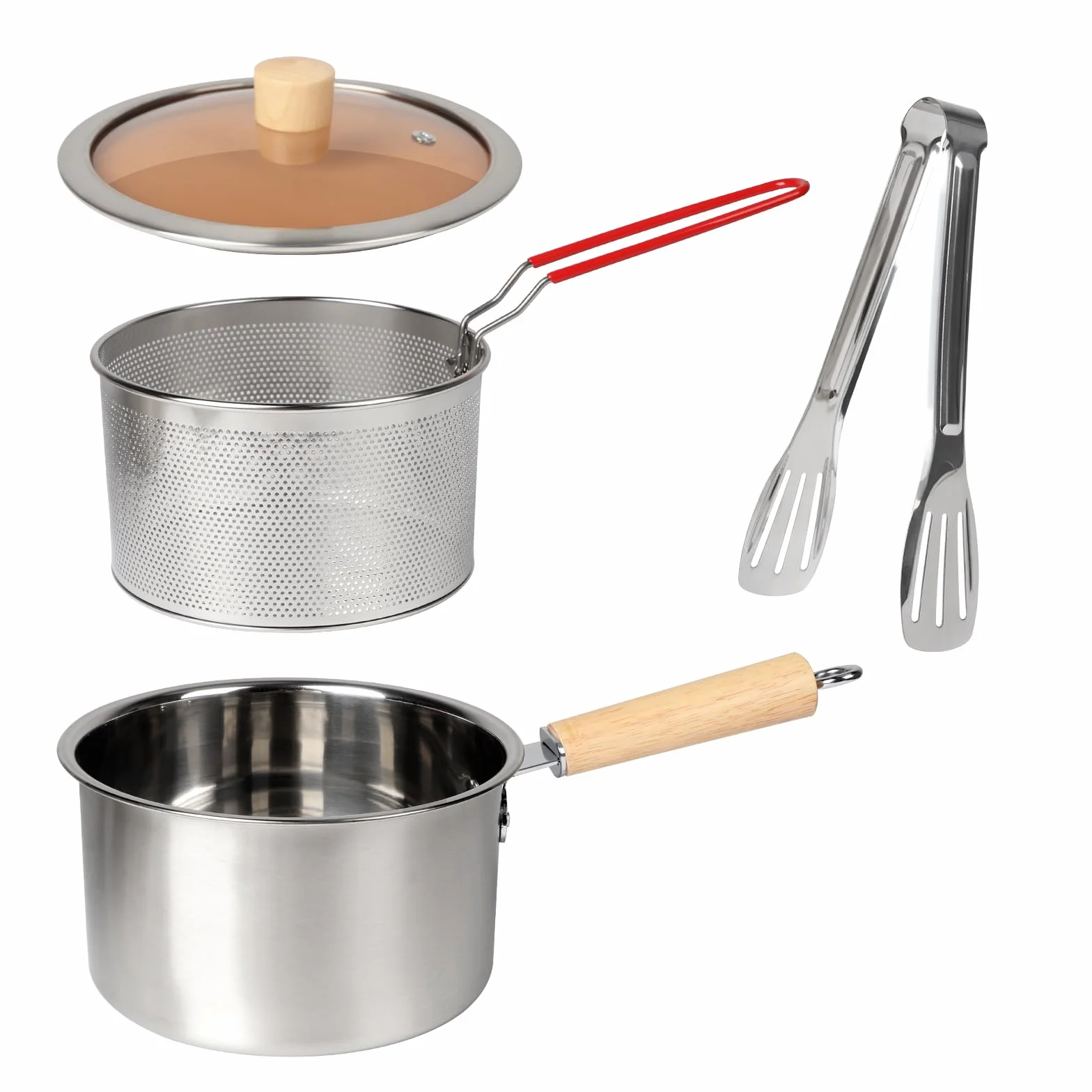 Frytkownica garnek ze stali nierdzewnej 304, mini frytkownica olejowa 2,5 l z filtrem siatki