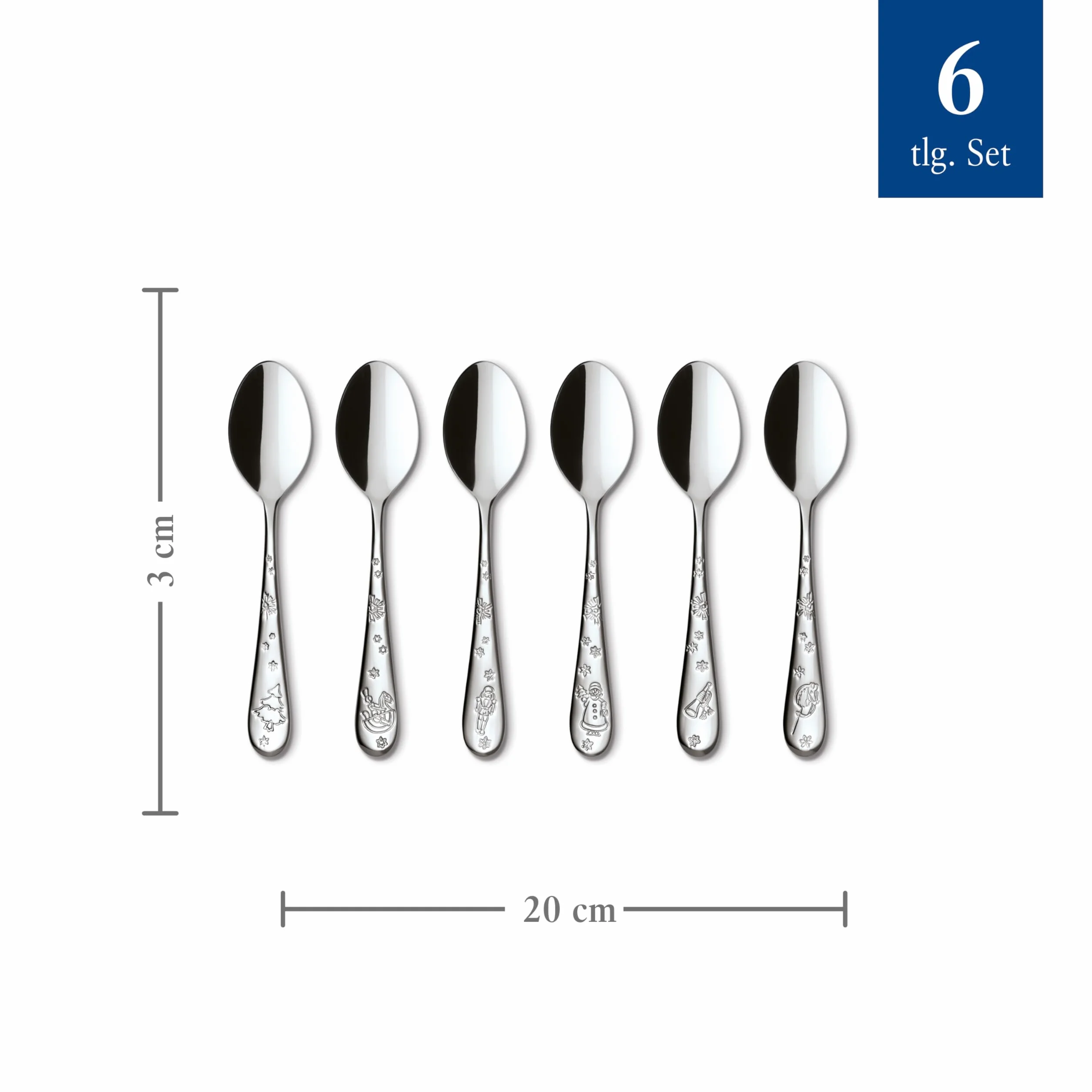 Villeroy & Boch – Toy's Delight zestaw łyżeczek do kawy dla 6 osób, 6 elementów, można myć w zmywarce, nierdzewny, zestaw sztućców, zestaw łyżeczek, zestaw sztućców ze stali nierdzewnej