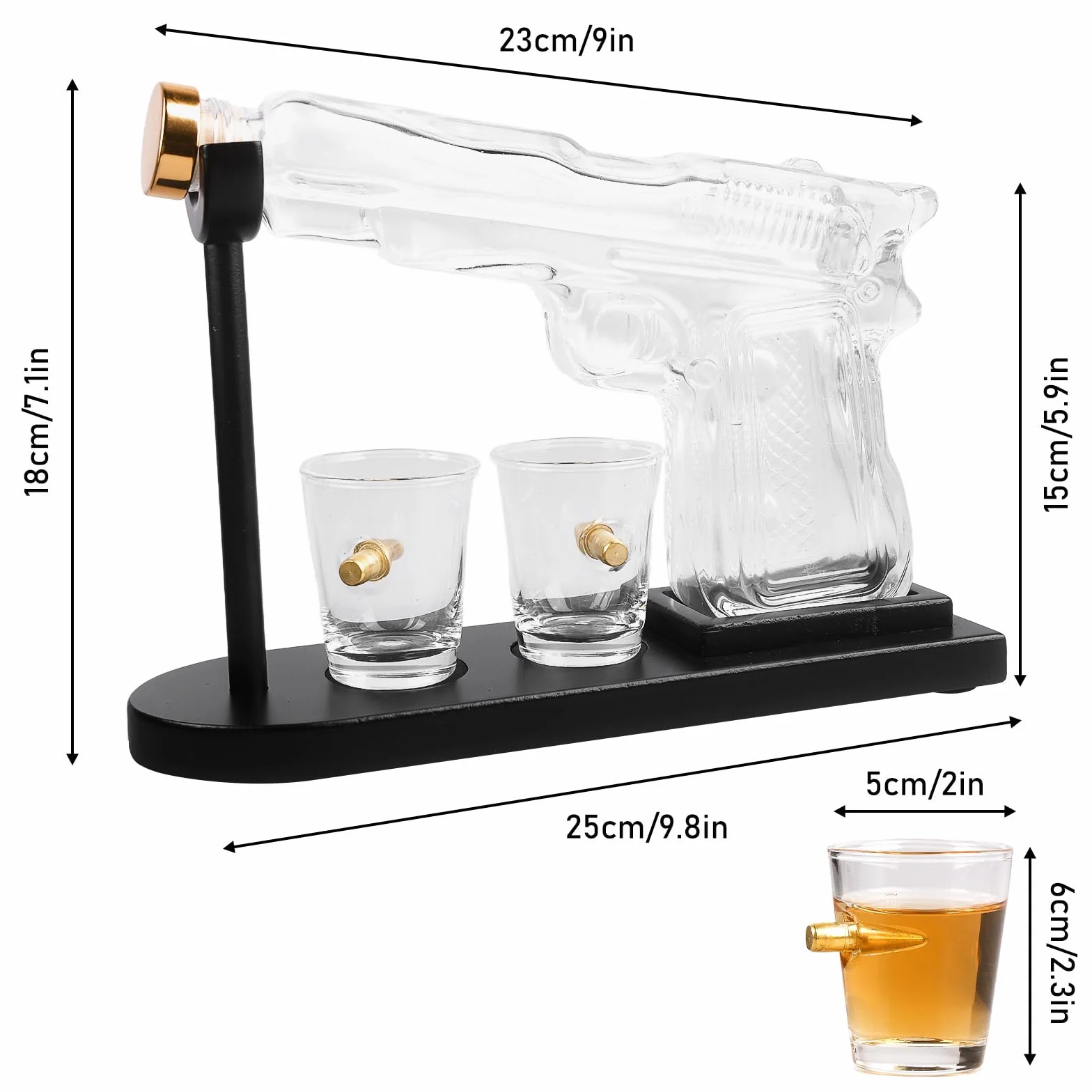 Zestaw upominkowy do whisky z 2 szklankami i karafką, dekanter szklany, prezent dla mężczyzn