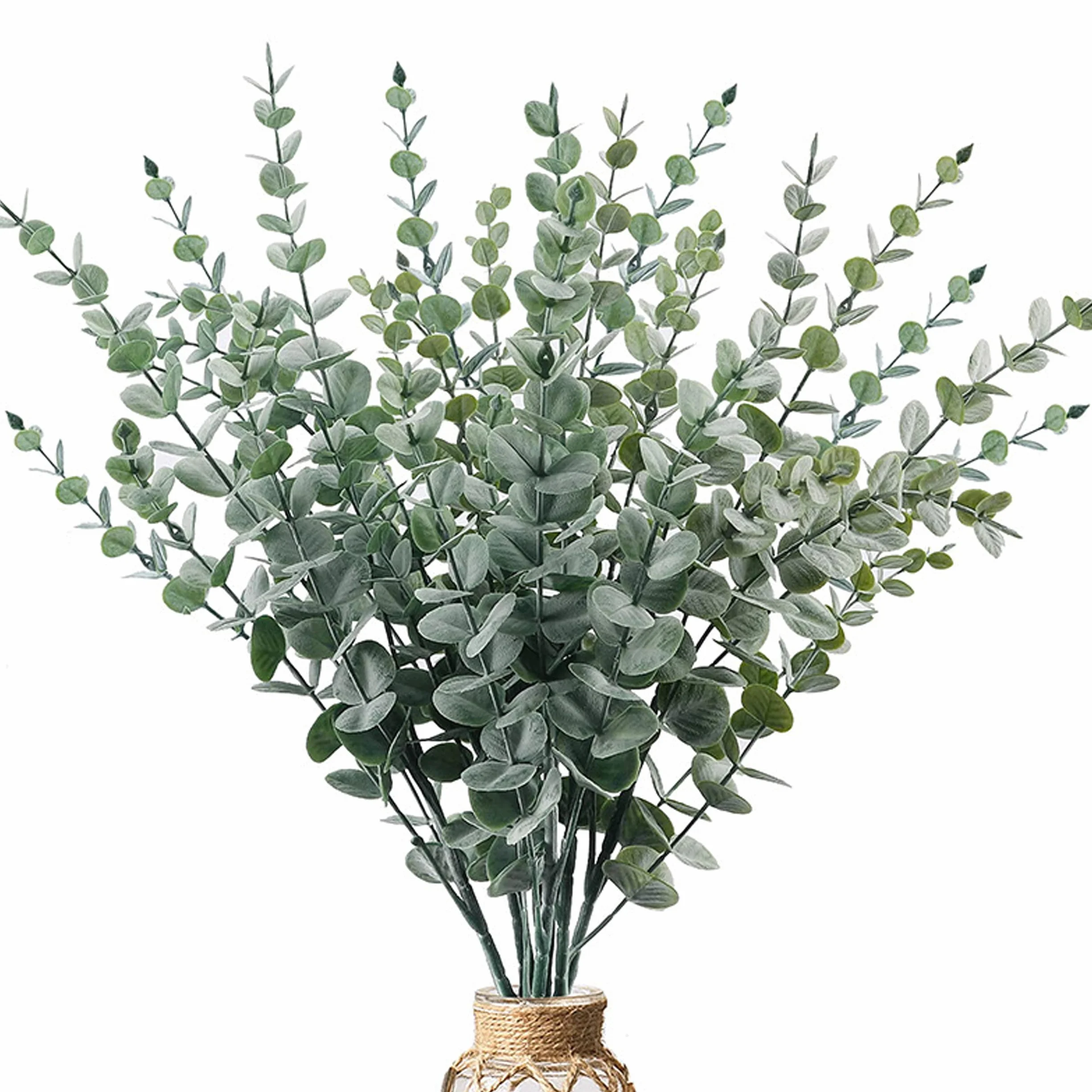 30 sztuk sztucznych liści eukaliptusa, dekoracja na wesele, imprezę, do domu, jako dekoracja stołu, do aranżacji kwiatowych (38 cm)