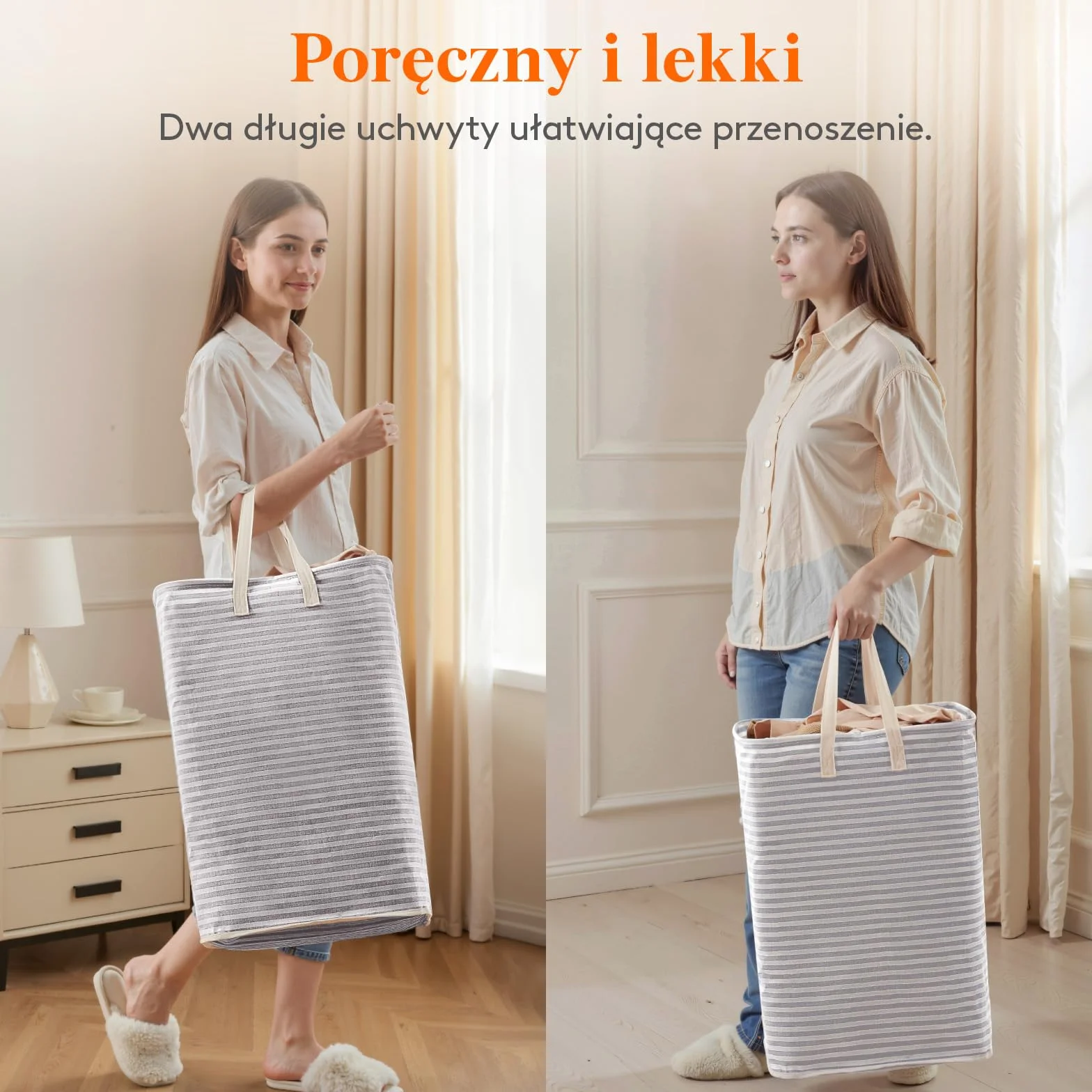 Lifewit Kosz na pranie 75 l składany wodoszczelny szary