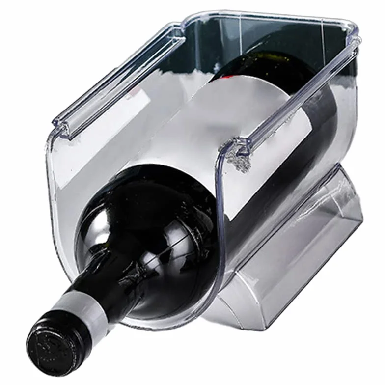 Plastikowy Organizer na Wino, Stojak na Butelki z wodą do Układania w Stosy dla Inteligentnej Organizacji, Przezroczysty, Wodoodporny, Antypoślizgowy do Domu, Kuchni, Baru (1