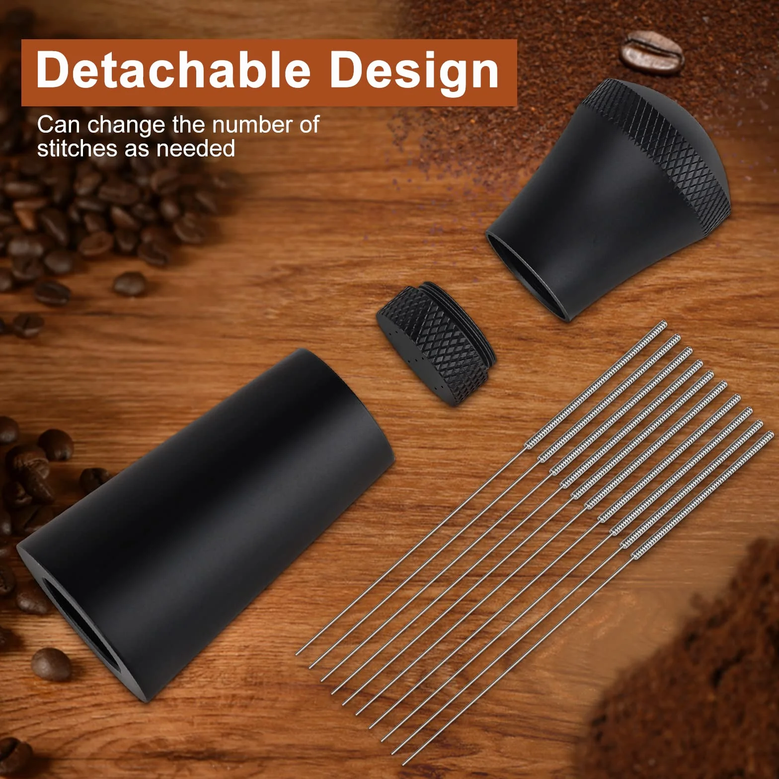WDT Tool igła do espresso z 7 cienkimi igłami, tamper do kawy, akcesoria do kawy