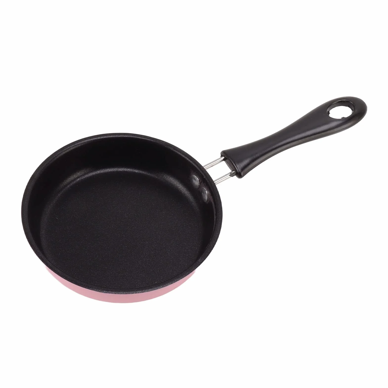 Mini Patelnia, Patelnia na Jajka zapobiegają Trzymaniu Izolacji Cieplnej Długa Rączka 12 Cm ze Stali Nierdzewnej do Domu (Różowy)