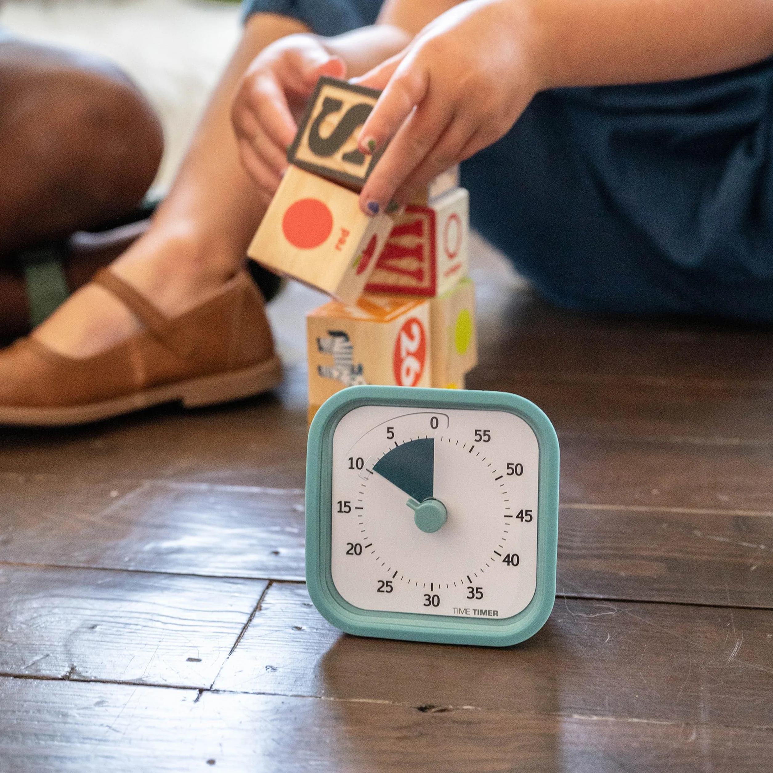 Time Timer Home MOD – 60 minut wizualny timer Home Edition – do nauki w domu, do nauki, narzędzia do nauki, do biura, kuchni, biura i spotkań bez głośnego dotykania (Lake Day niebieski)