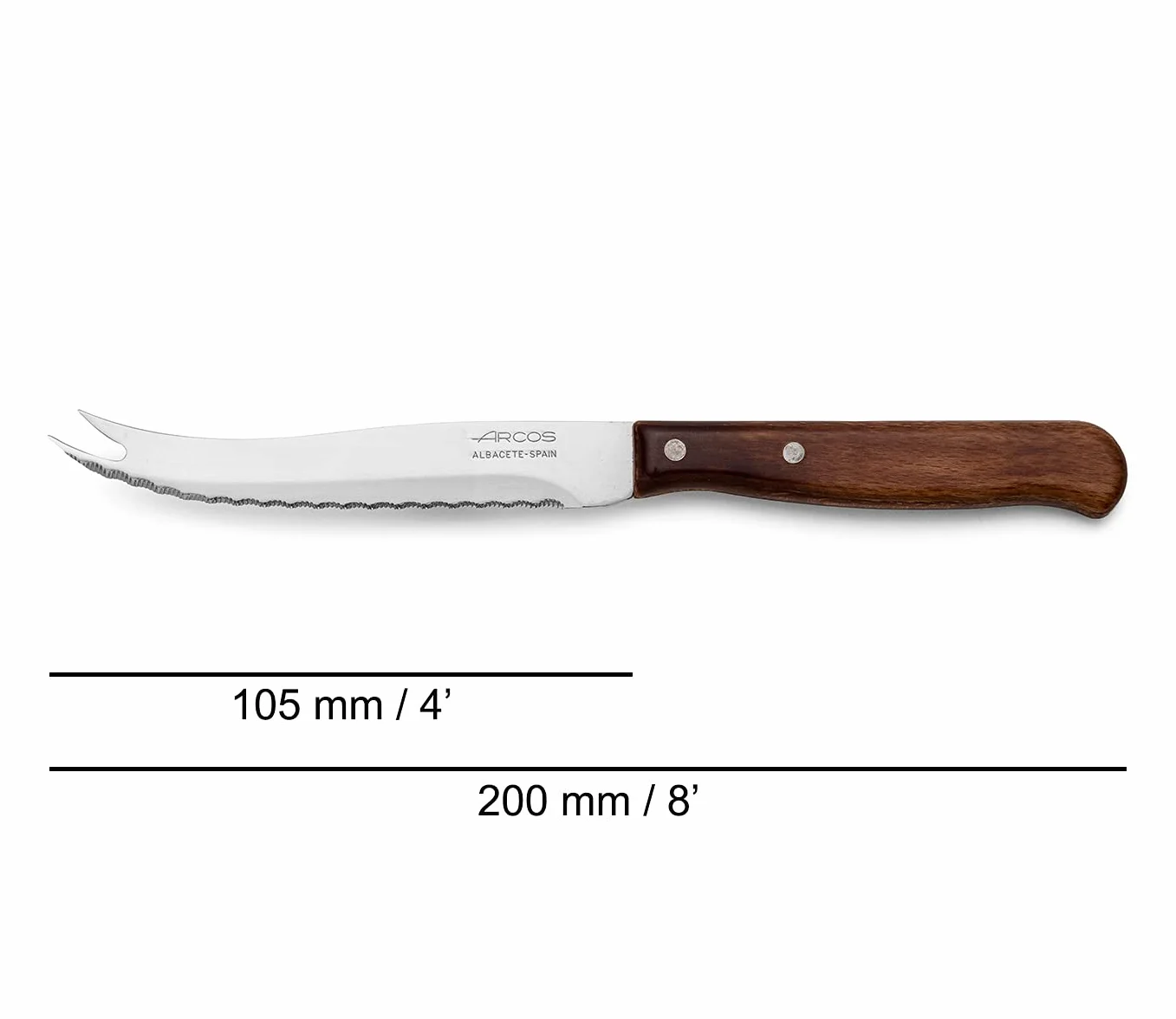 Arcos Seria 102501 nóż latynosko-ser nitram stal nierdzewna 105 mm (4,14 cala) opakowanie uchwytu kolor drewna brązowy 18/8
