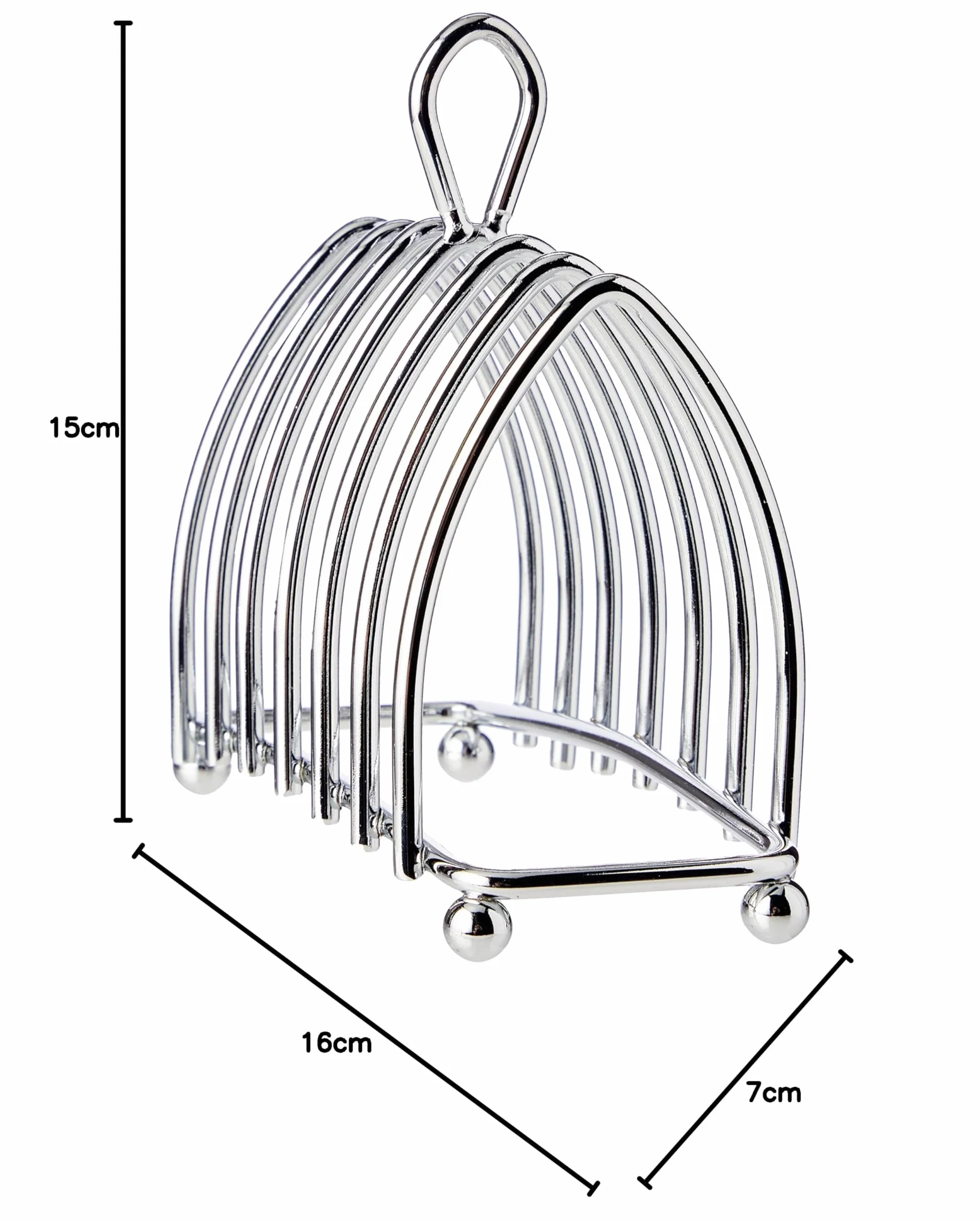 KitchenCraft Stojak na Tosty Metalowy Chromowane Wykończenie 16 × 15 × 7 cm Srebrny