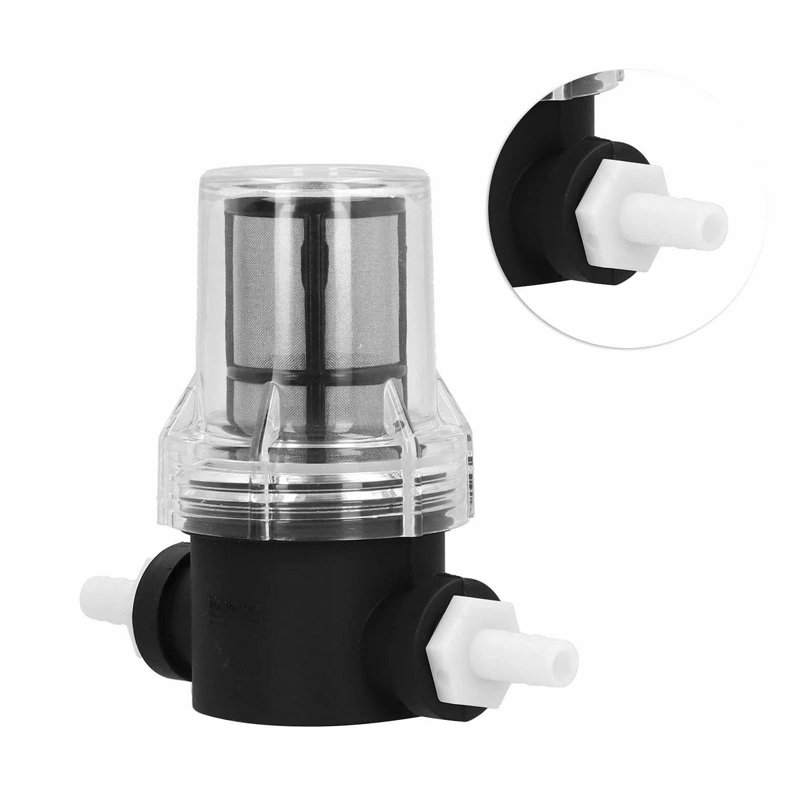 Filtr Siatkowy 3/8" z Króćcem Węża, Profesjonalny Filtr Siatkowy do Wody z Sitem 150 Mikronów / 100 Mesh, Plastikowy Filtr T-Sitko do Piwa 150 Psi do Domowego Warzenia, System Filtrowania Wody i Piwa