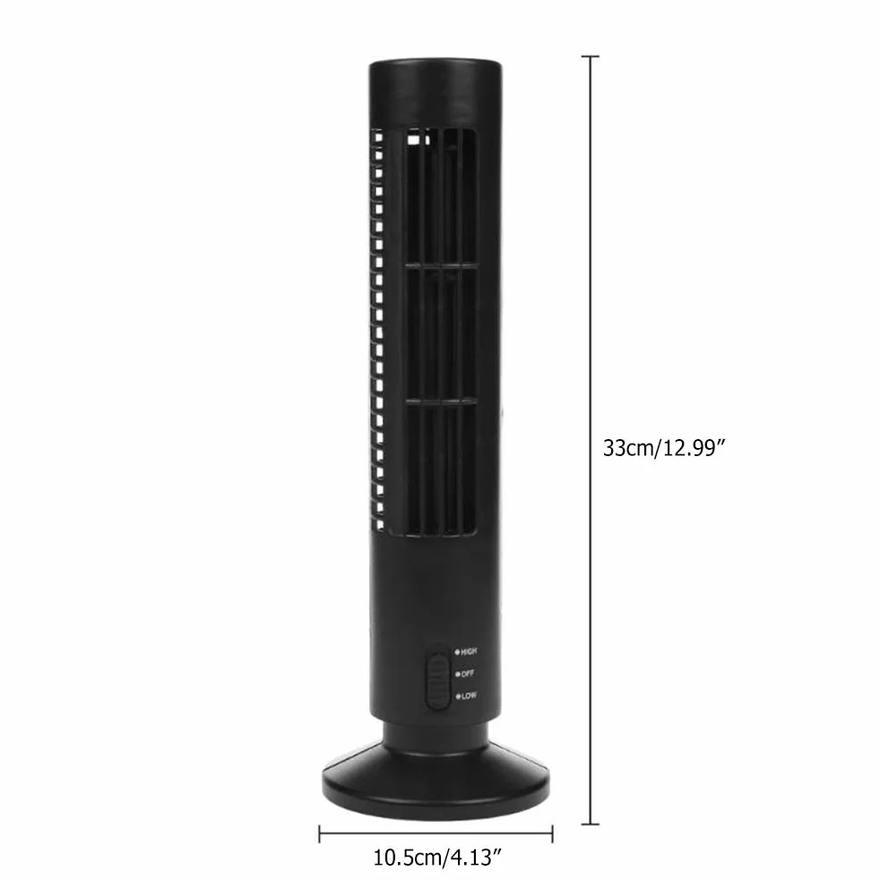 Chłodnica Powietrza Wentylator Bezłopatkowy USB 10,5 cm x 33 cm 2,5W Czarny