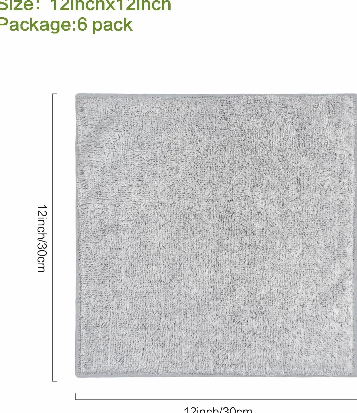 SINLAND 6 szt. Ultra miękki bambusowy ręcznik do twarzy z węglem drzewnym do kąpieli szybkoschnące chłonne ręczniki do twarzy 30 cm x 30 cm, szary