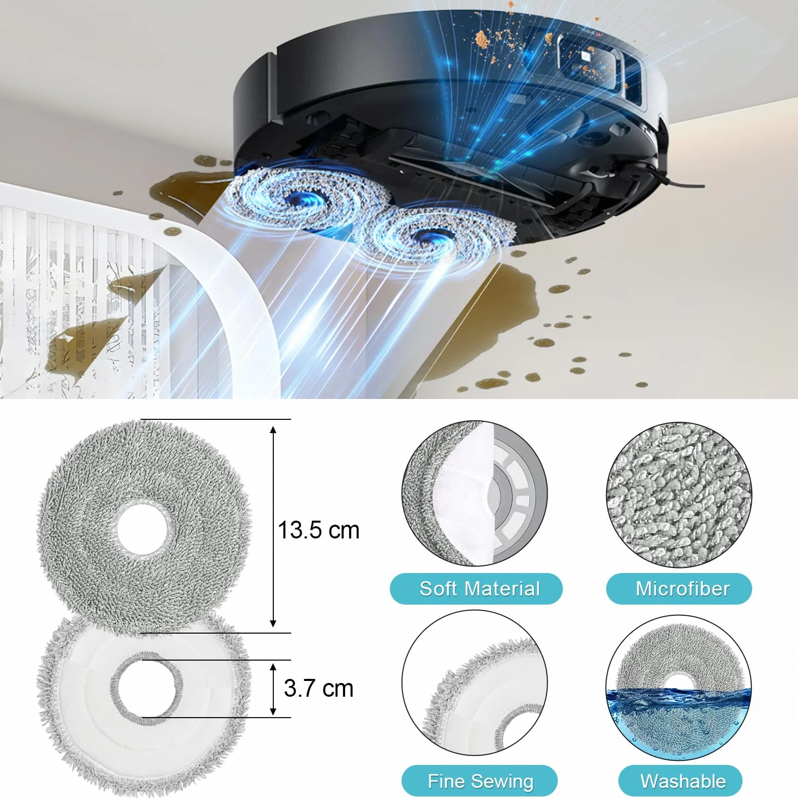 L10s Ultra Gen 3 części zamienne do Dreame L40 Ultra /X40 Ultra Complete Mova P50 Pro Ultra Wymiana Zestaw 4 Worki na kurz 4 ściereczki do mopa 2 szczotka główna 4 filtry 4 szczotki boczne