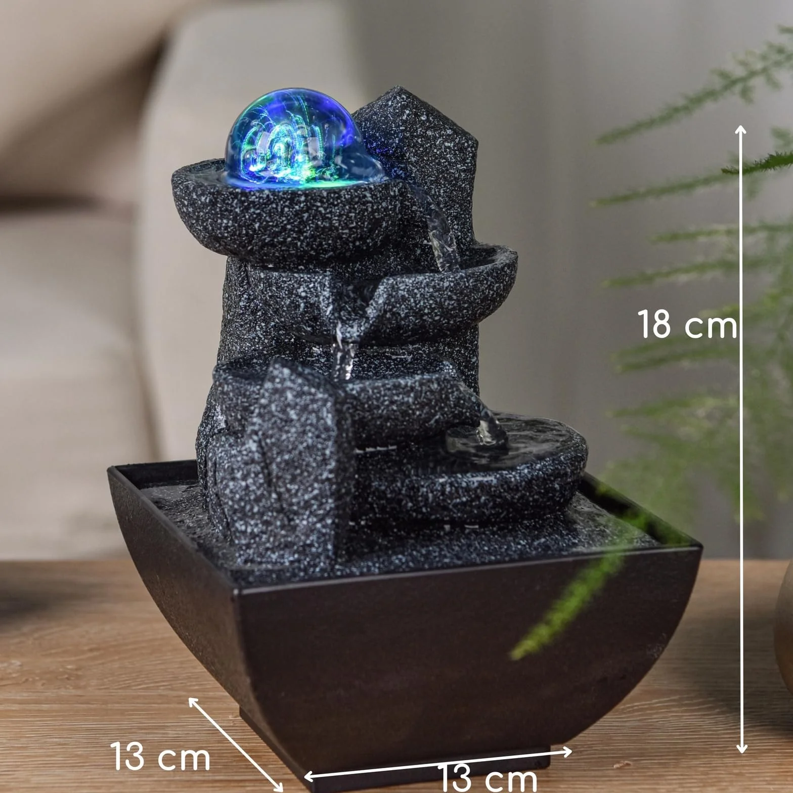 Lopo Zen'Light Fontanna do wnętrz LED H 18 cm Stołowa Zamknięta