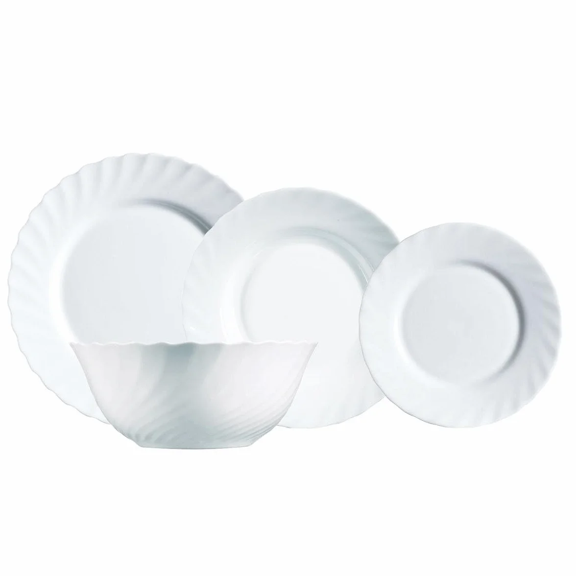 Porcelanowy zestaw obiadowy 19 sztuk Luminarc kuchnia zastawa stołowa serwis talerz ceramiczny