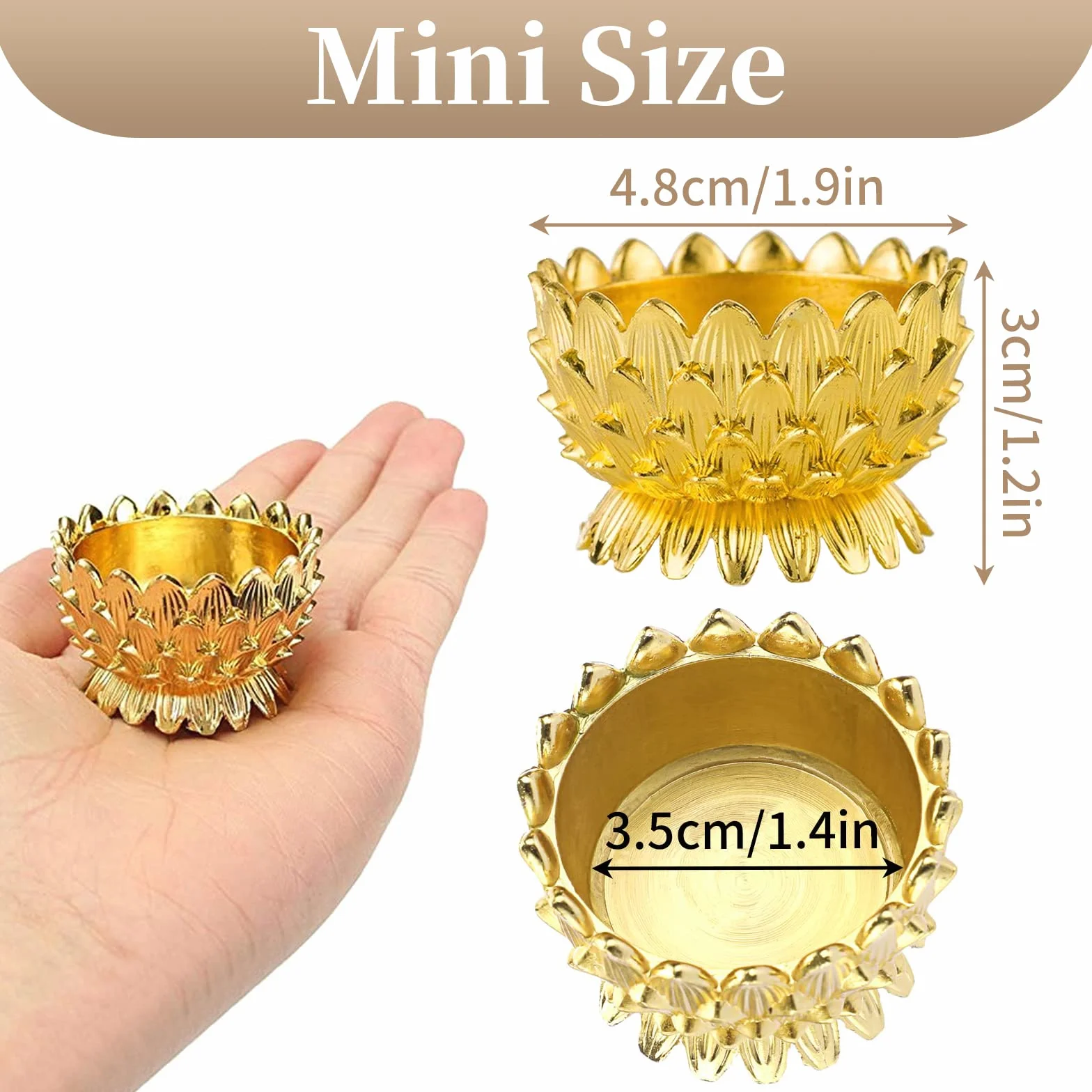 Sziqiqi Lotus uchwyt na lampkę maślaną świecę modlitewną 6 sztuk
