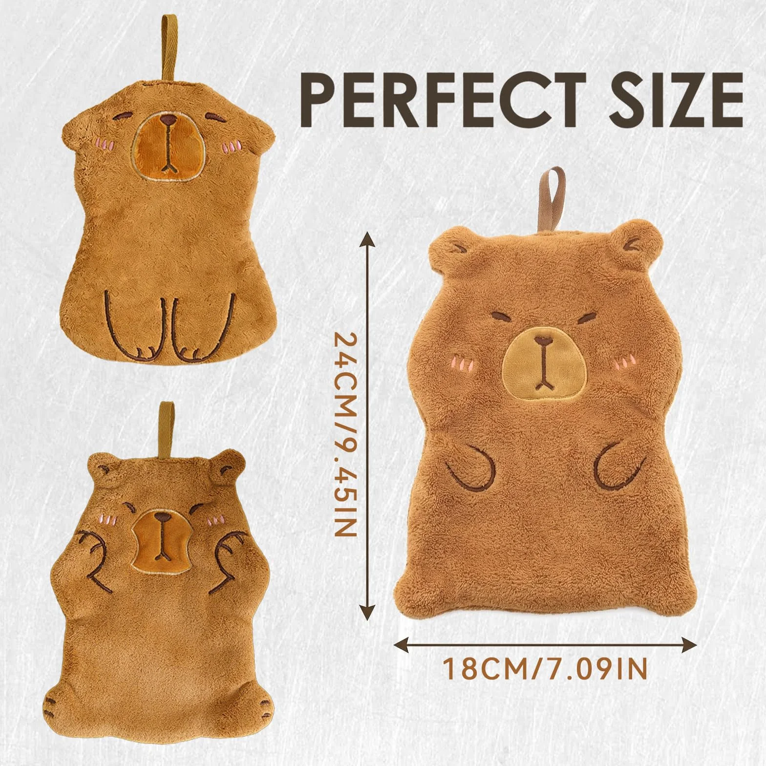 3-częściowe ręczniki kuchenne Capybara pochłaniające wodę szybkoschnąca tkanina z polaru koralowego dekoracja choinki łazienka przestrzeń
